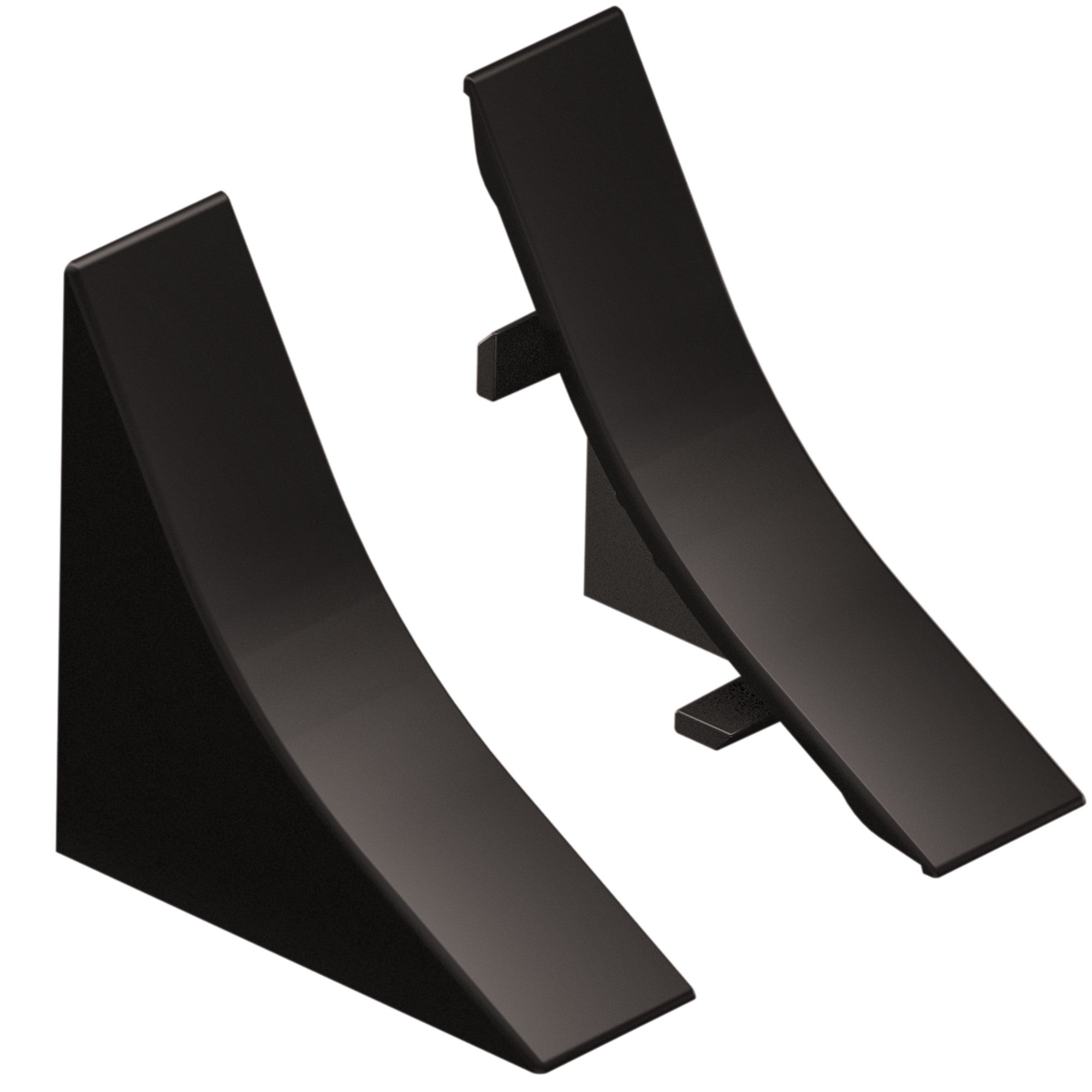 Zaślepki do listwy przyblatowej wklęsłej szerokiej 2szt Cezar Grafitowy mat