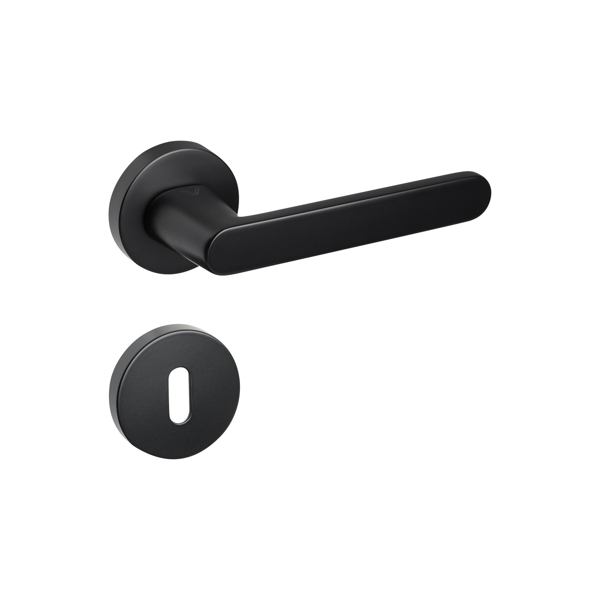 Klamka Simple czarna z rozetą na klucz