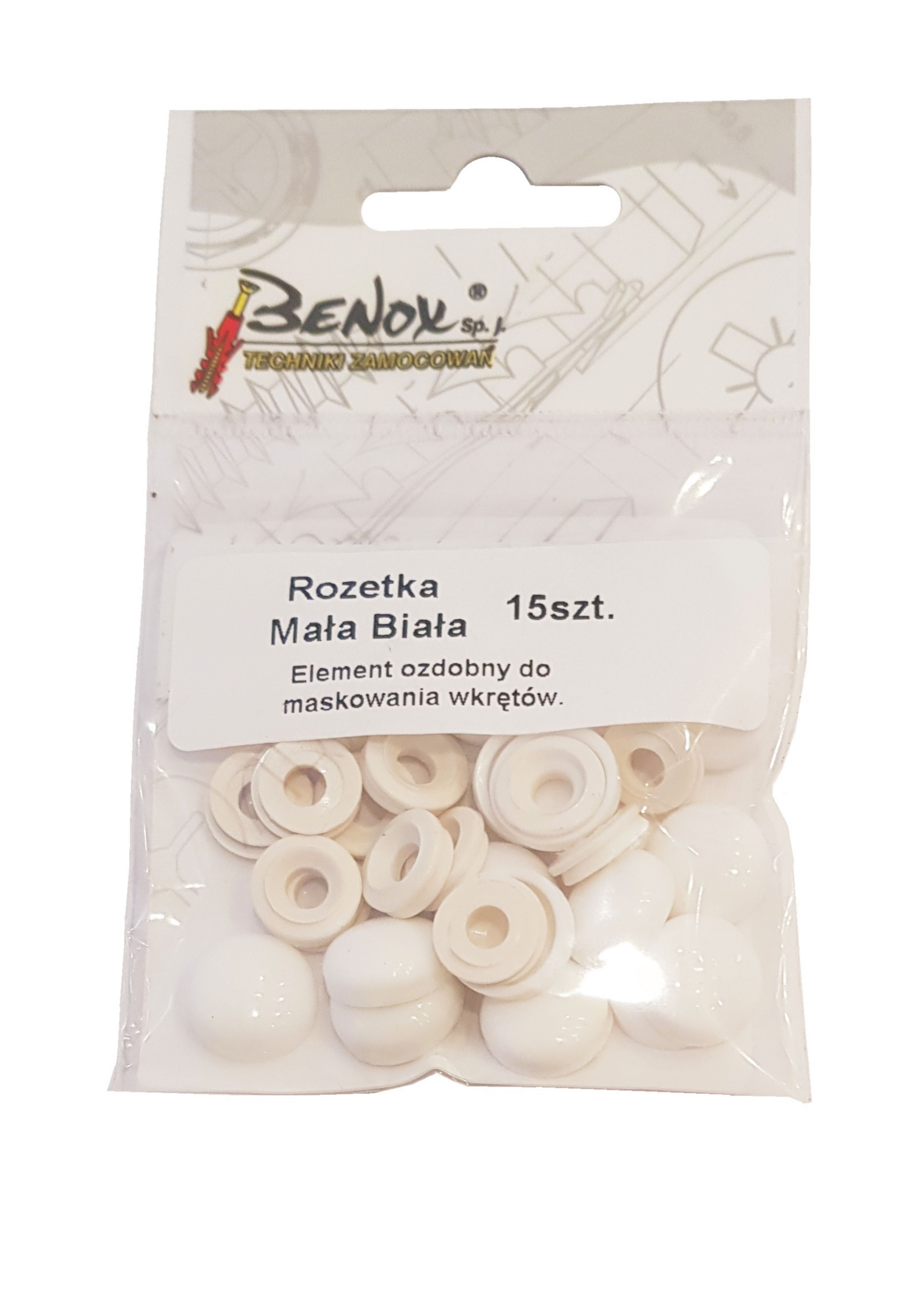 Rozetka ozdobna mała biała (15 szt.) 1