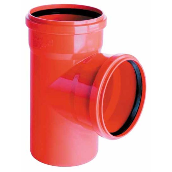 Trójnik kanalizacyjny zewnętrzny, PVC fi 160/160 mm, kąt 90°