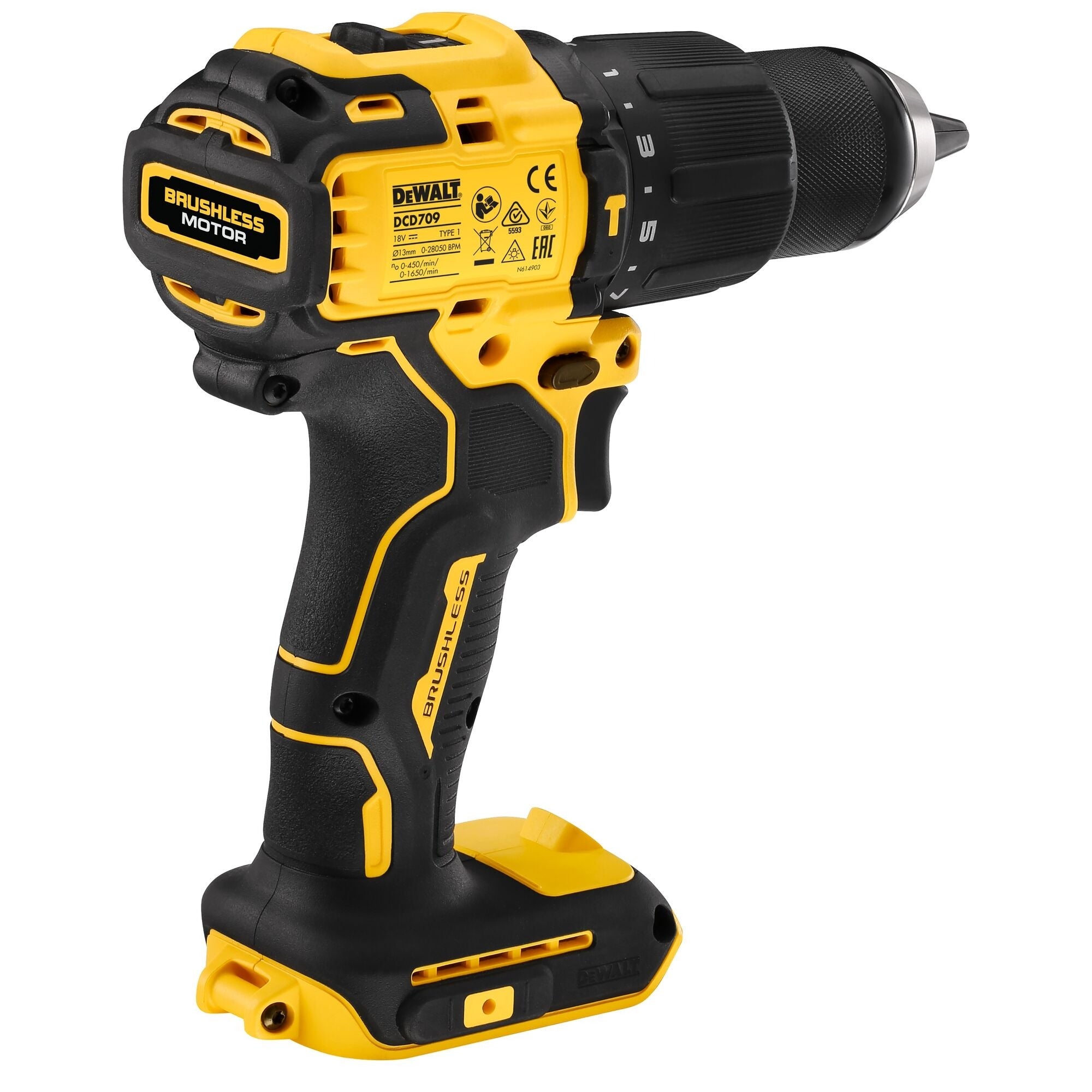 Wiertarko-wkrętarka akumulatorowa z udarem 18V, DeWALT DCD709N  2