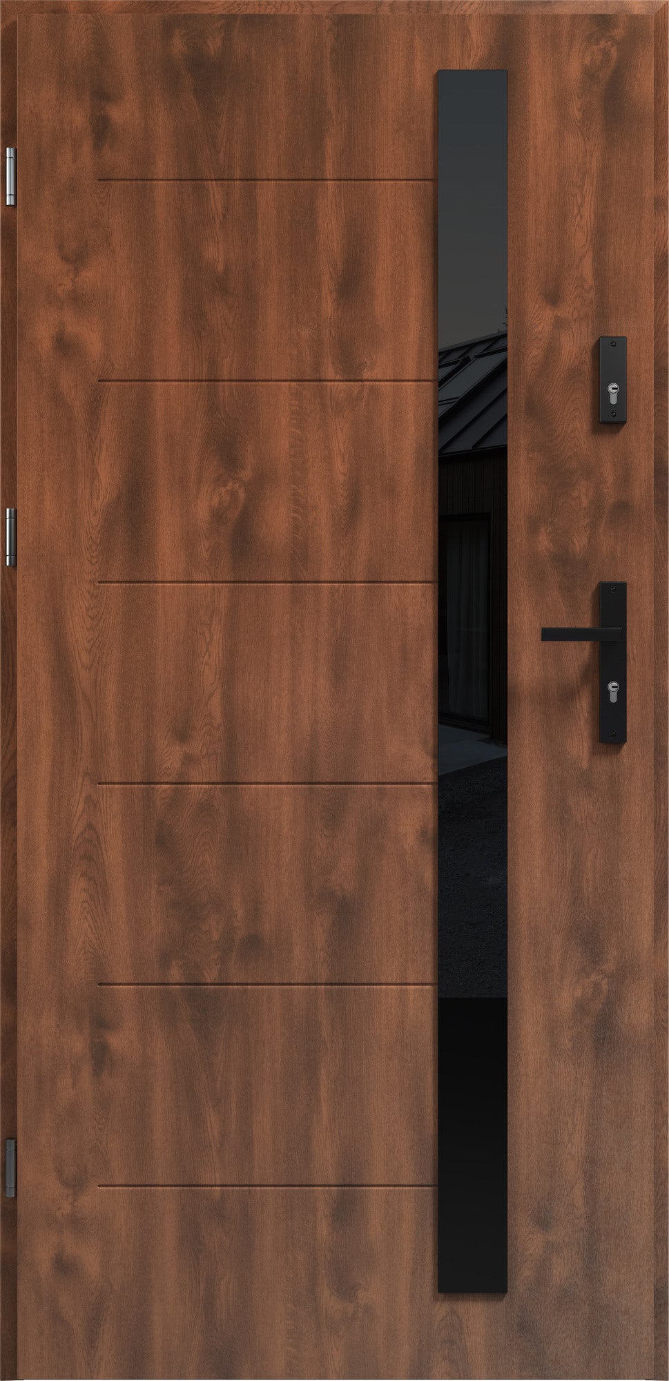 Drzwi zewnętrzne Malmo Antisol Black orzech 90 lewe