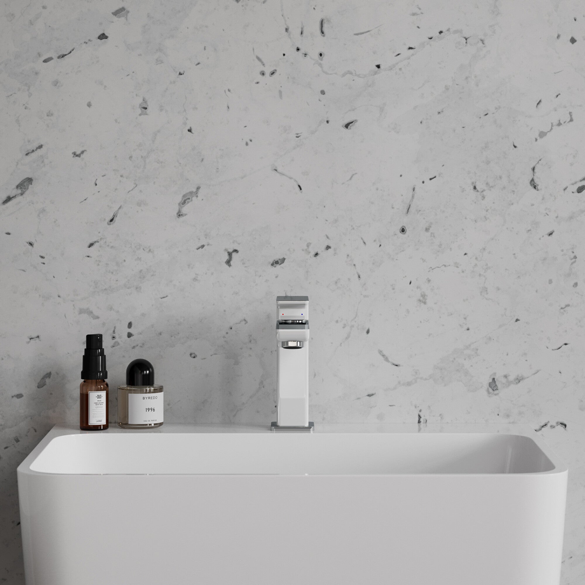 Bateria umywalkowa Omnires Parma chrom/biała  2