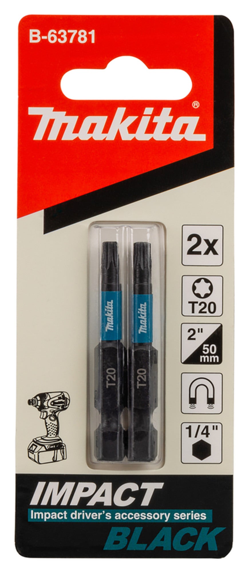 Bit przedłużany 50 mm 2xT20