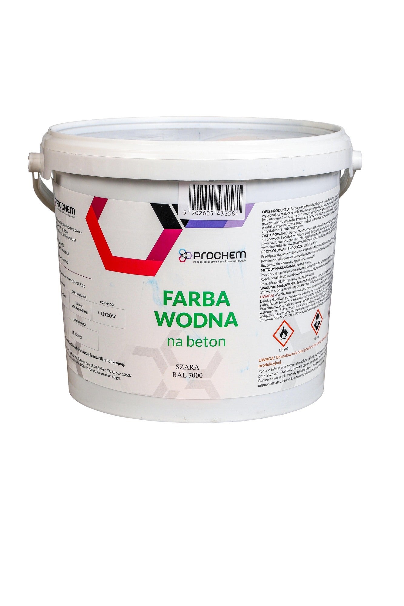 Farba wodna na beton szara 20l 0
