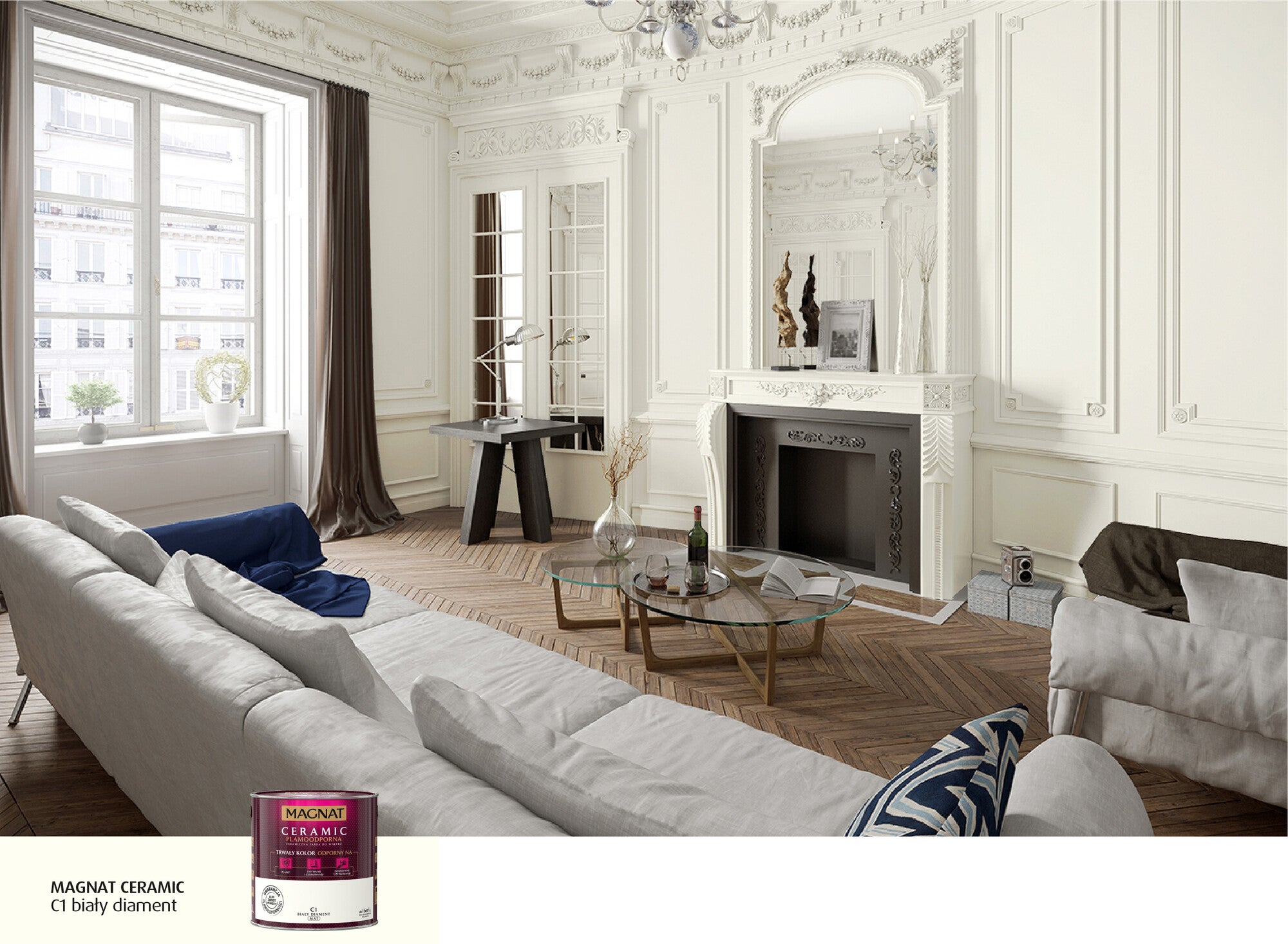 Farba Magnat Ceramic biały diament 2,5l 1