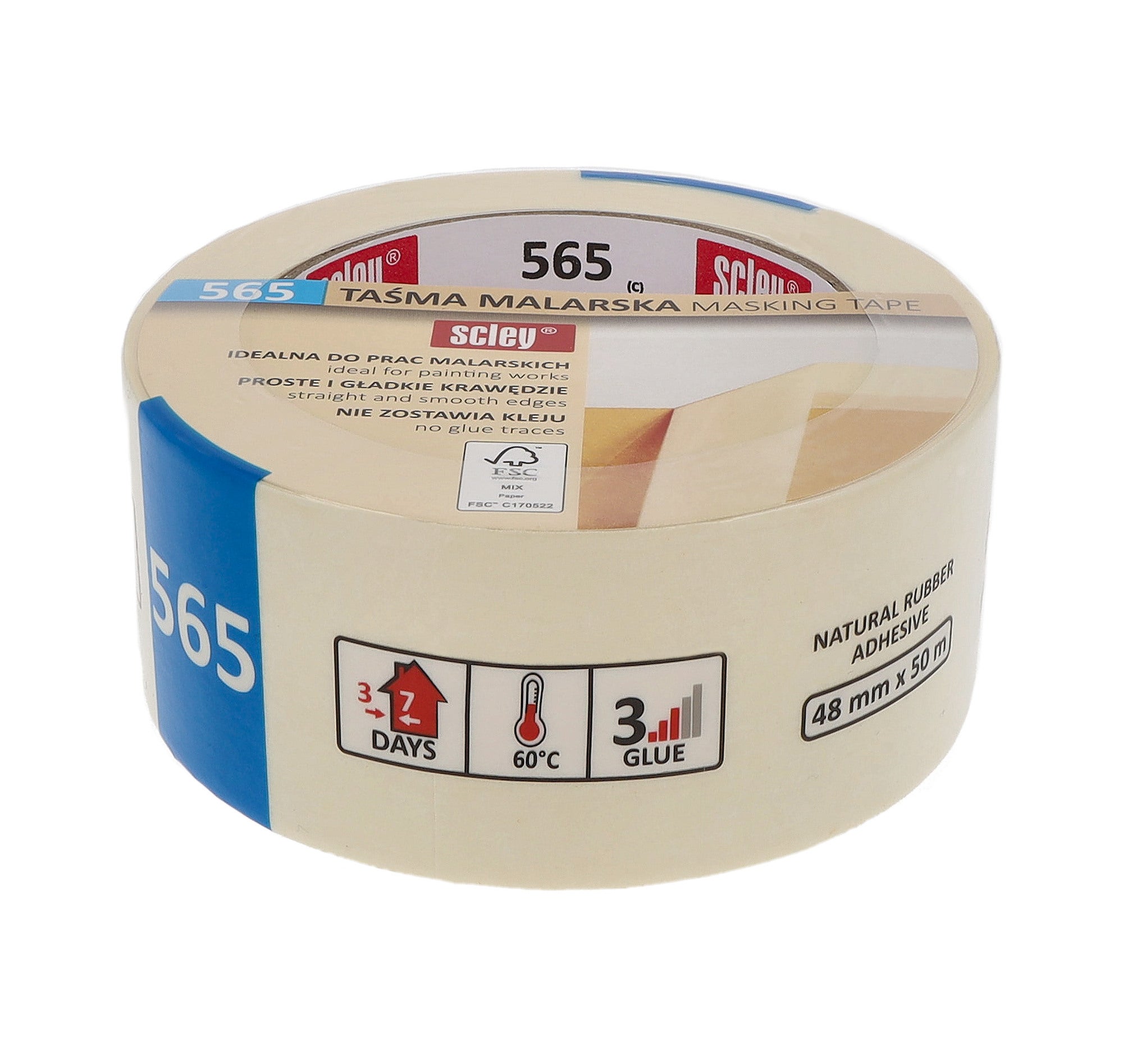 Taśma malarska Scley 565 biała 45mm x 50m 1