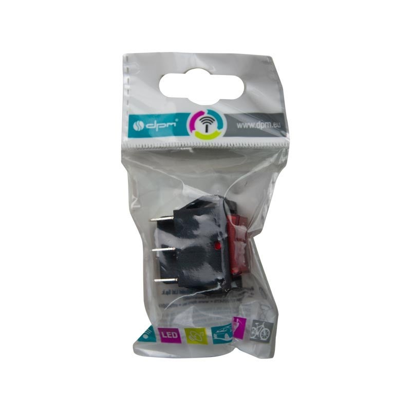 Przełącznik kołyskowy ON/OFF/ON, 15A, kolor czarno/czerwony 2