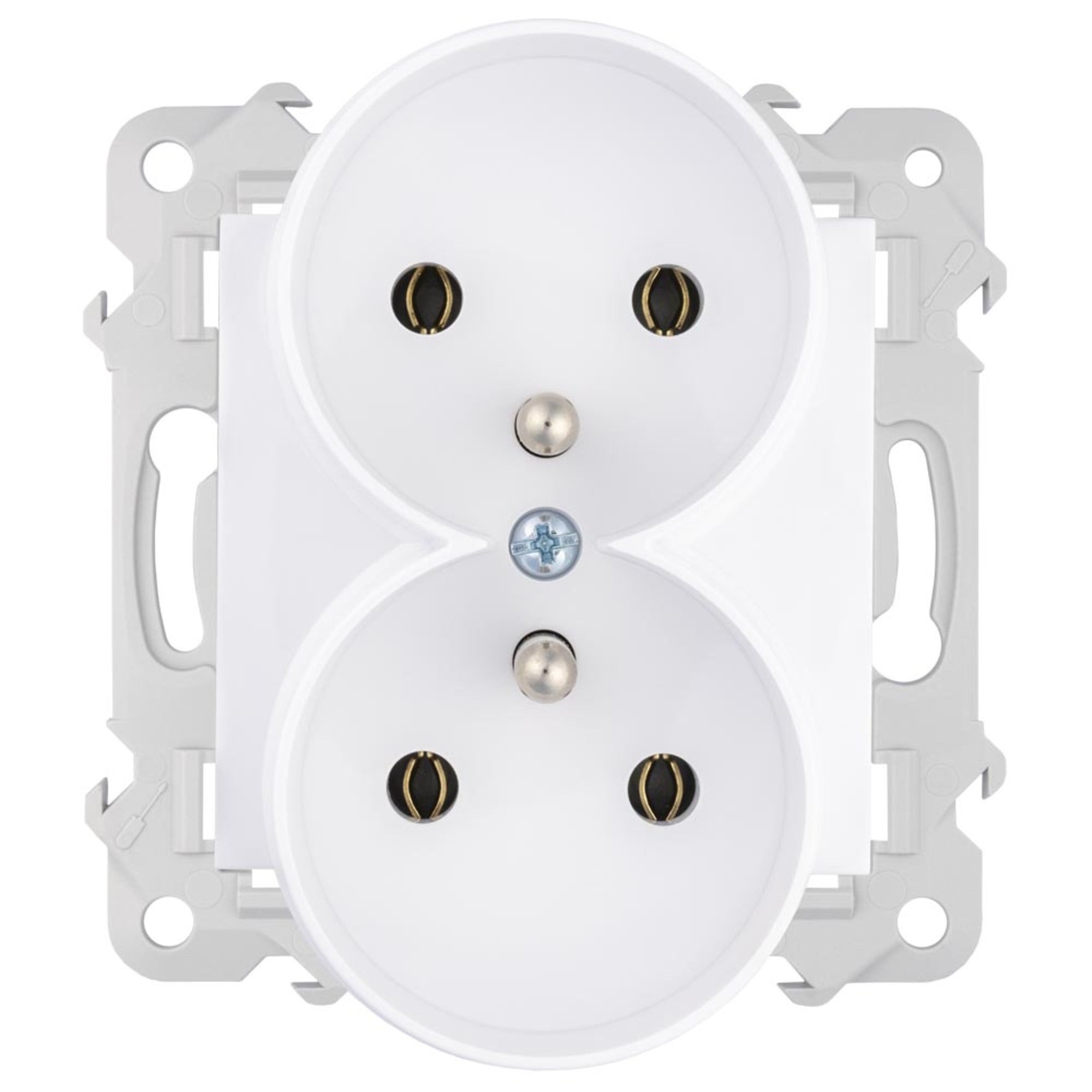 Bella biały gniazdo podwójne z uziemieniem