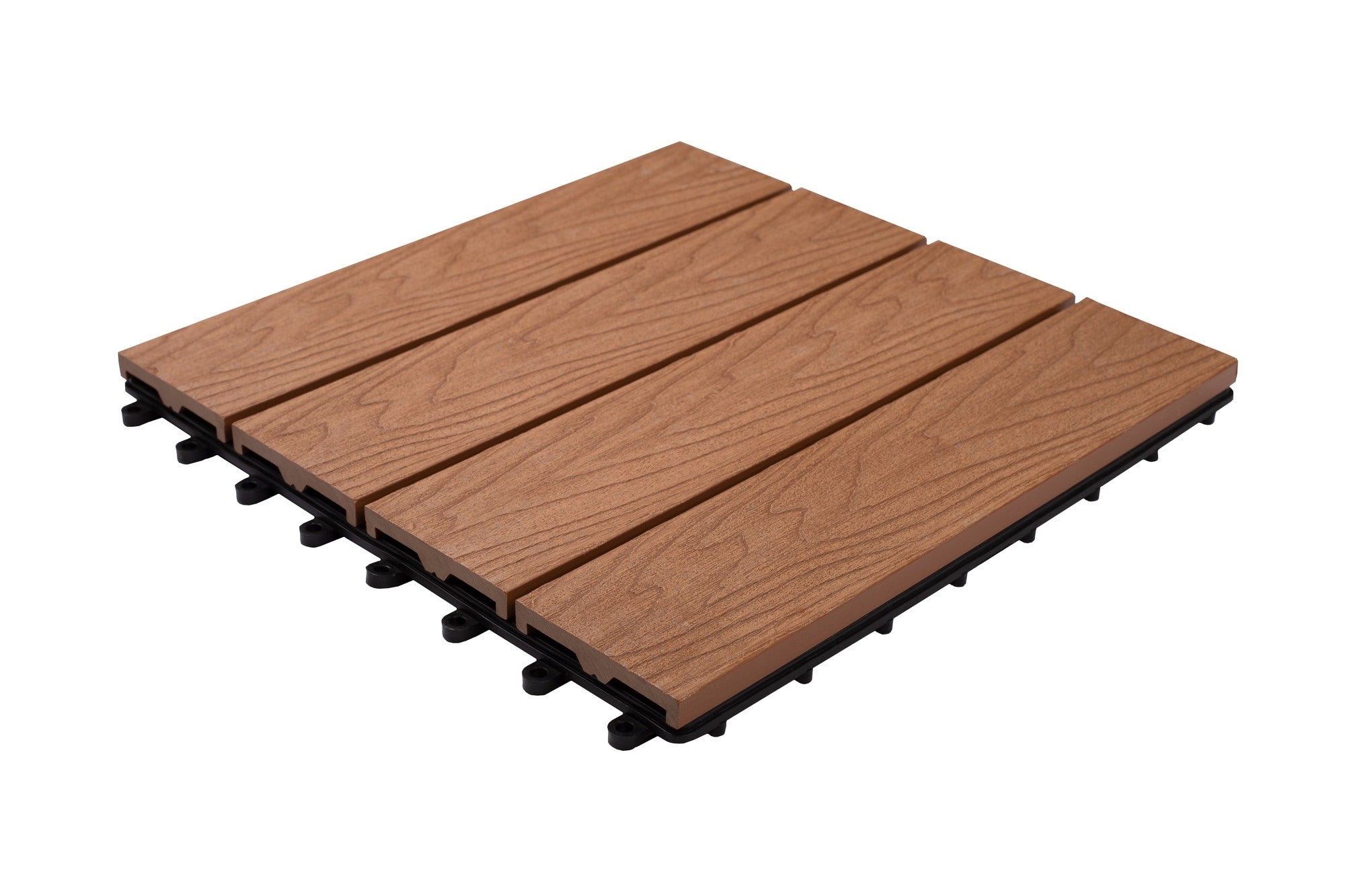 Podest tarasowy, kompozytowy, 4-lamelowy, wym. 300x300 mm, struktura drewna, teak