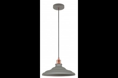 Oprawa sufitowa LORET L 1x E27, szary, średnica 34,8cm, materiał metal