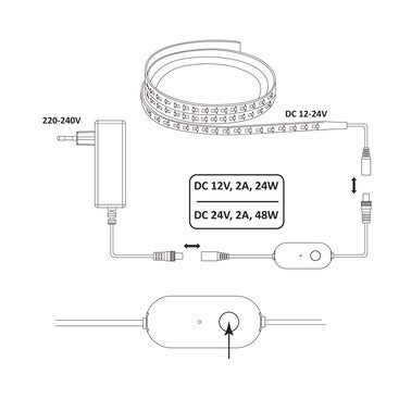 Sterownik mini Tuya WiFi do taśm LED MONO 2 pin 12 24V DC 1