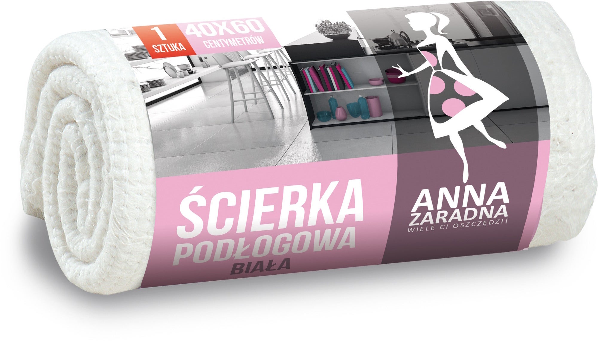 Anna Zaradna Ścierka podłogowa biała 40x60cm