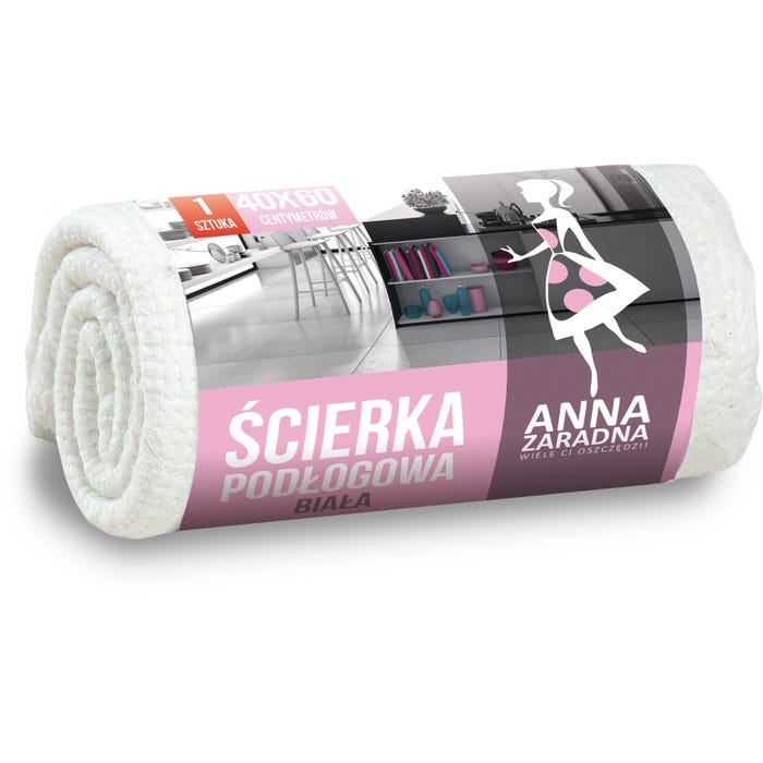 Anna Zaradna Ścierka podłogowa biała 40x60cm
