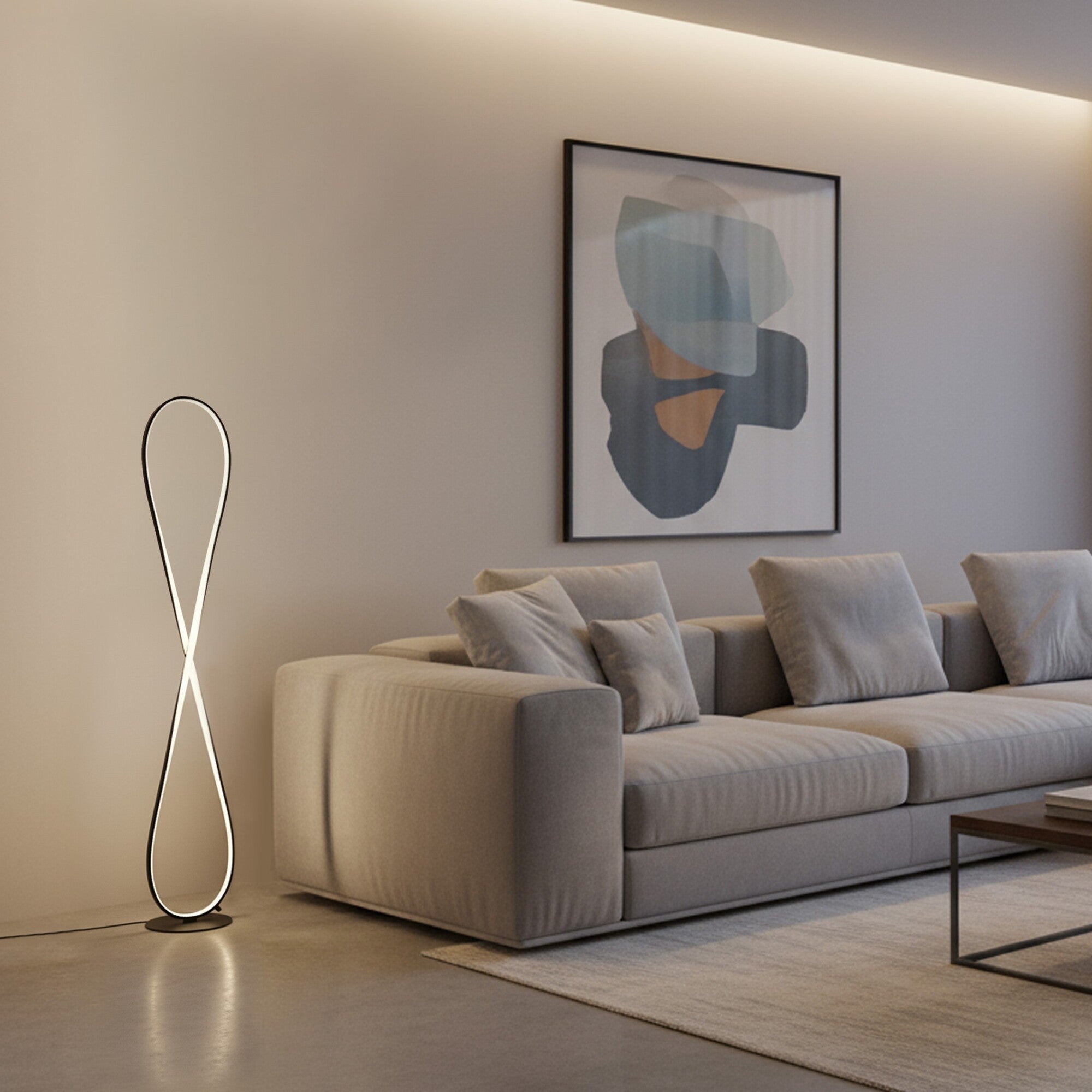 Lampa podłogowa LED Infinito, czarna 2