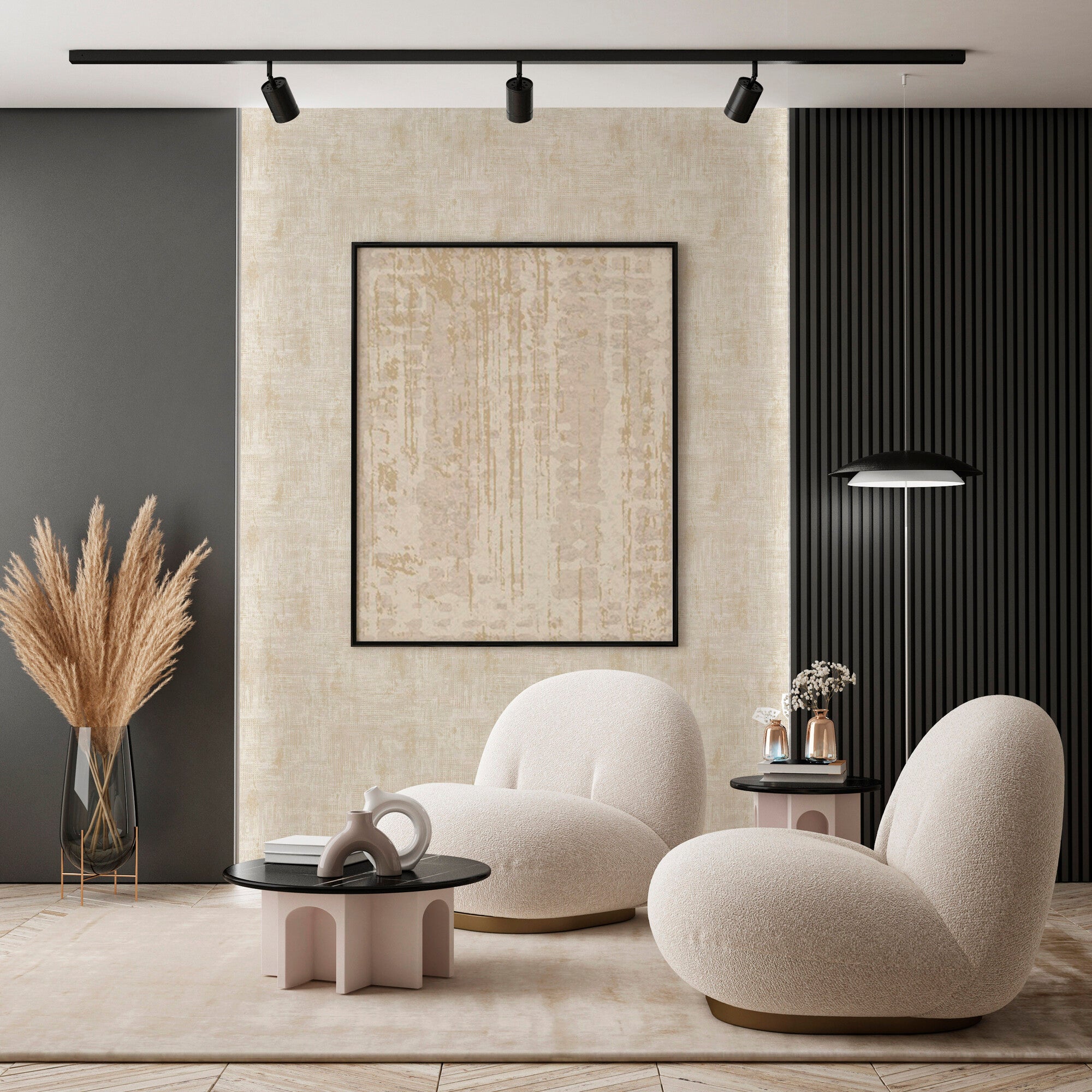 Tapeta winylowa na fizelinie antazit - słoma beżowa 1