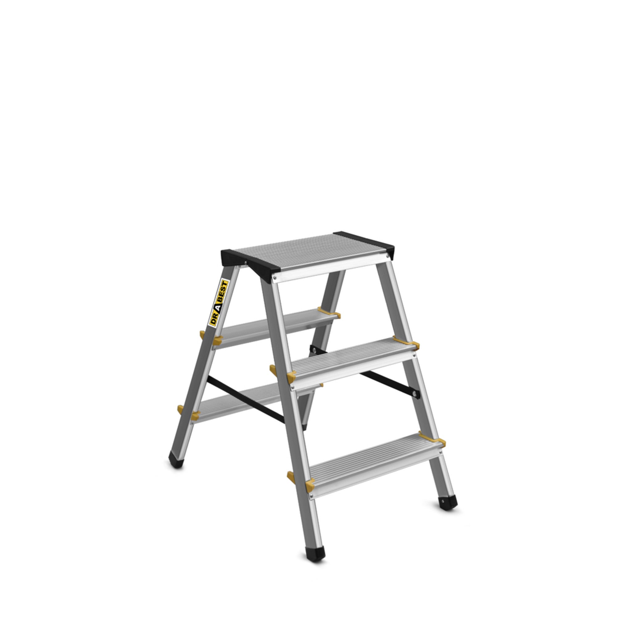 Drabina aluminiowa dwustronna 2x3 stopnie nośność 150 kg