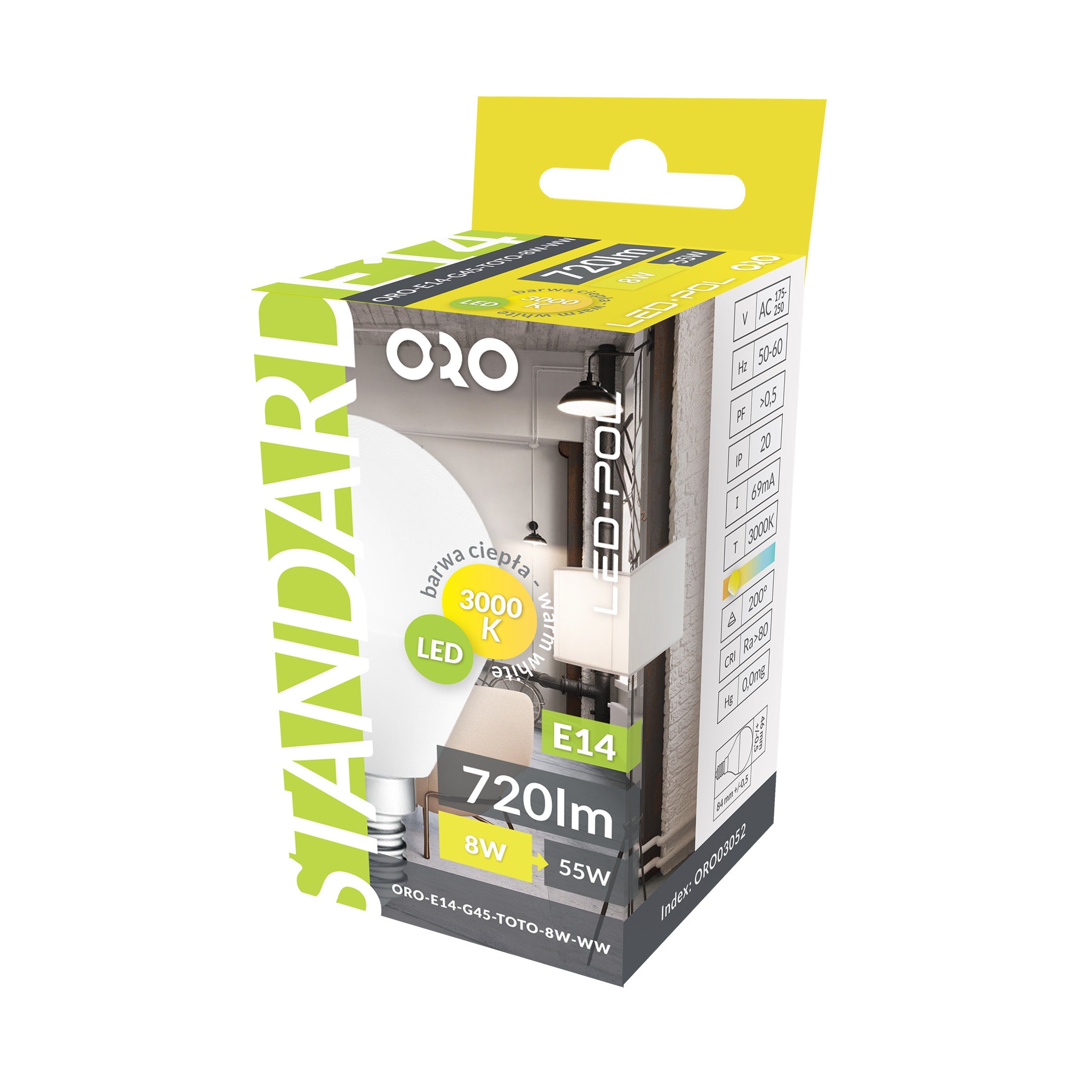 Żarówka LED E14 świeca 8W 900lm 4000K 2