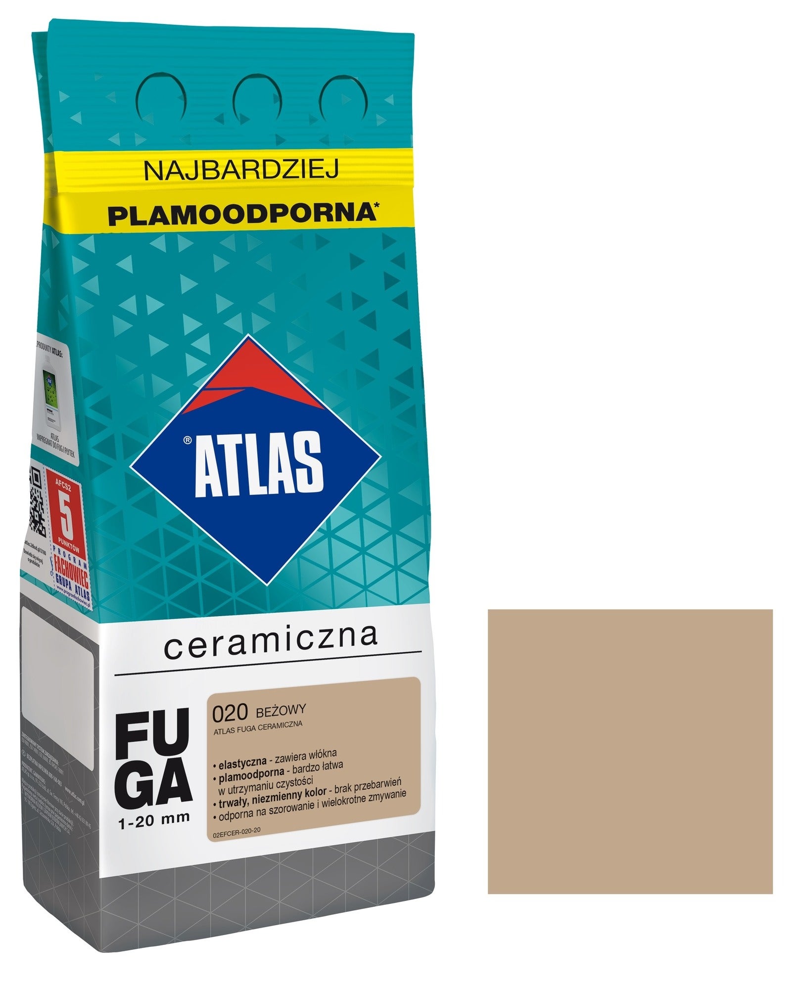 Fuga ceramiczna Atlas 020 beżowy 2kg