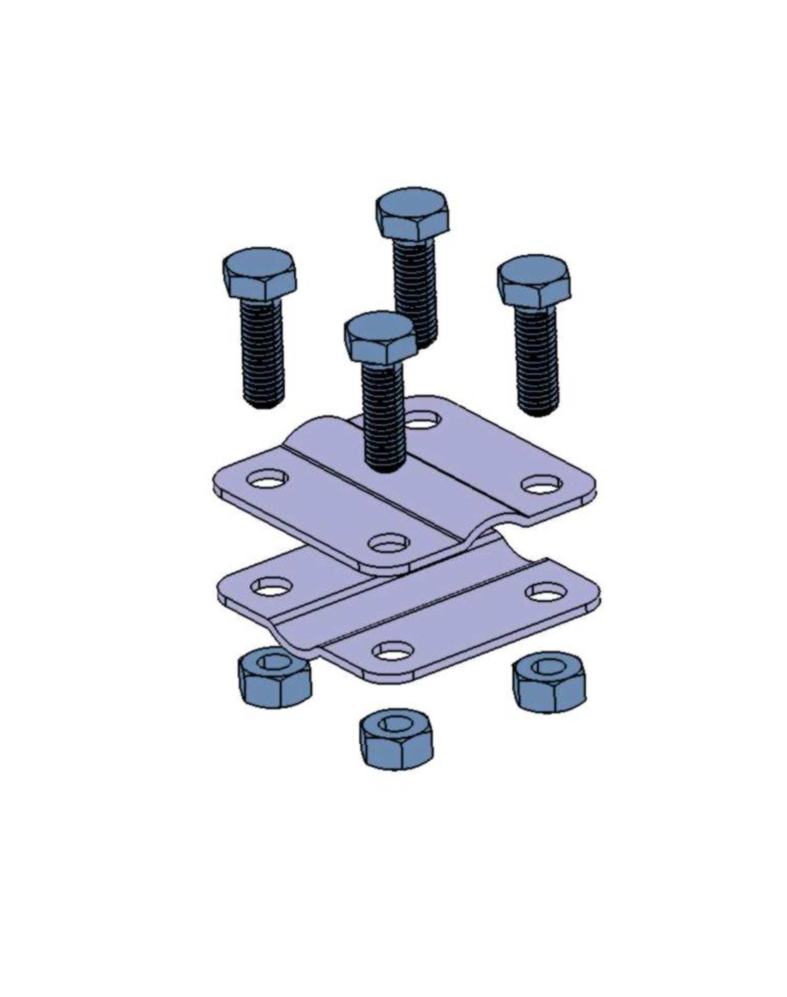 Złącze krzyżowe małe dwie płytki 4xM8