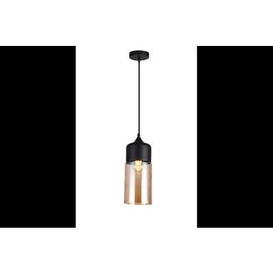 Oprawa sufitowa LENDER 3 1x E27, czarna, średnica 18cm, materiał metal+szkło