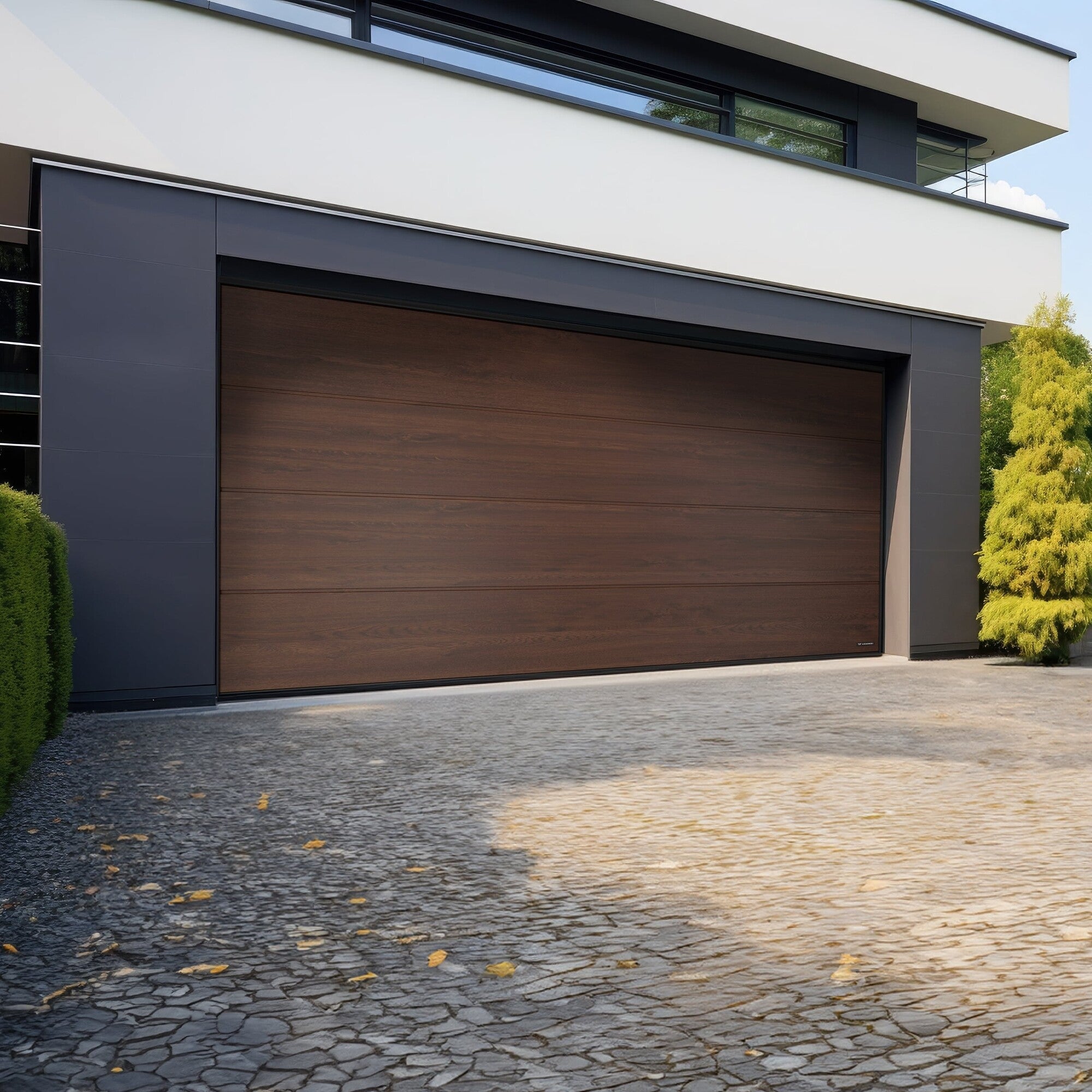 Brama garażowa segmentowa Nobla z napędem automatyczna 5000x2250 orzech 2