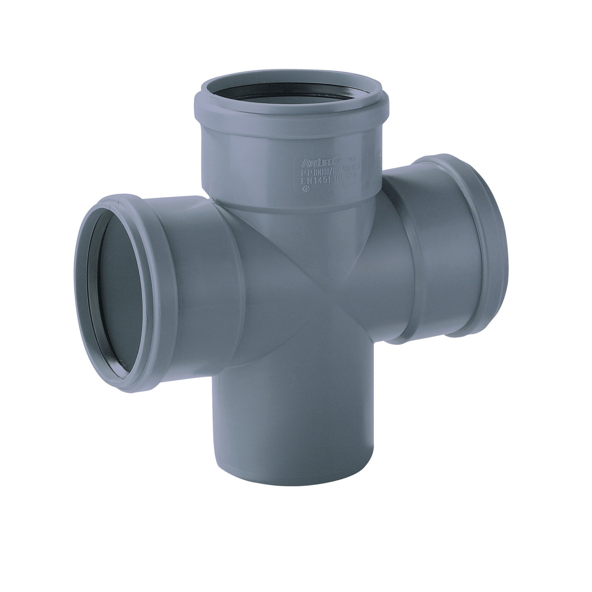 Czwórnik do kanalizacji wewnętrznej 90° 110 mm