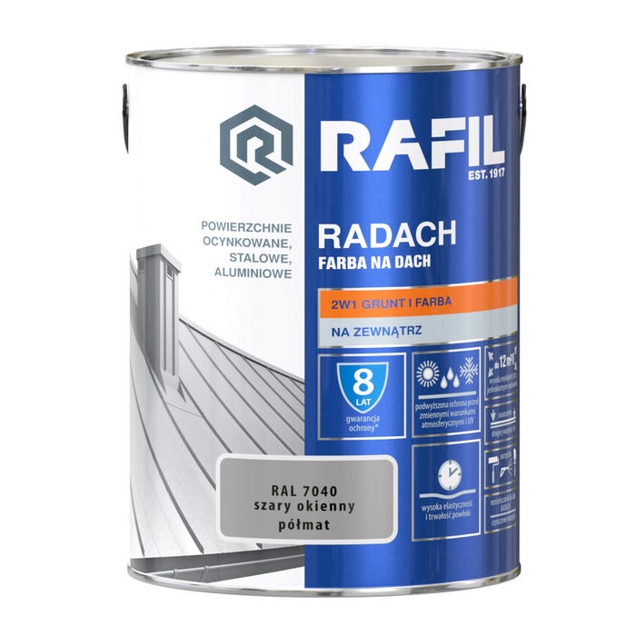 Farba na dach Rafil Radach szary okienny RAL7040 5l