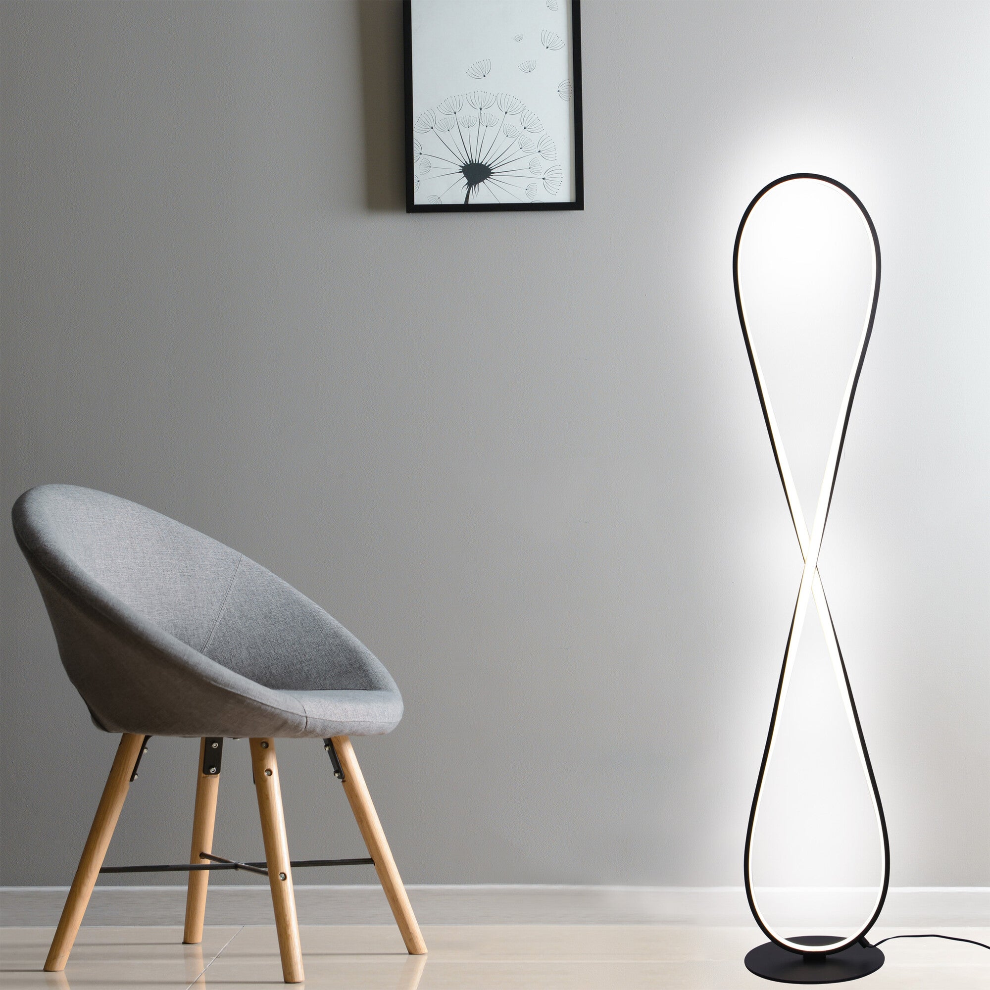 Lampa podłogowa LED Infinito, czarna 3