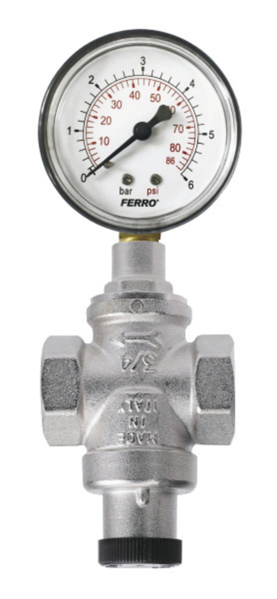 Reduktor ciśnienia 1/2" PN16 1-4 bar, z manometrem