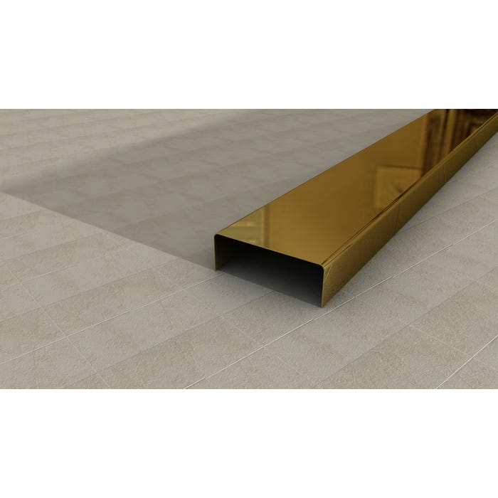 Listwa ze stali nierdzewnej 0.6x3x270 cm, gold G30