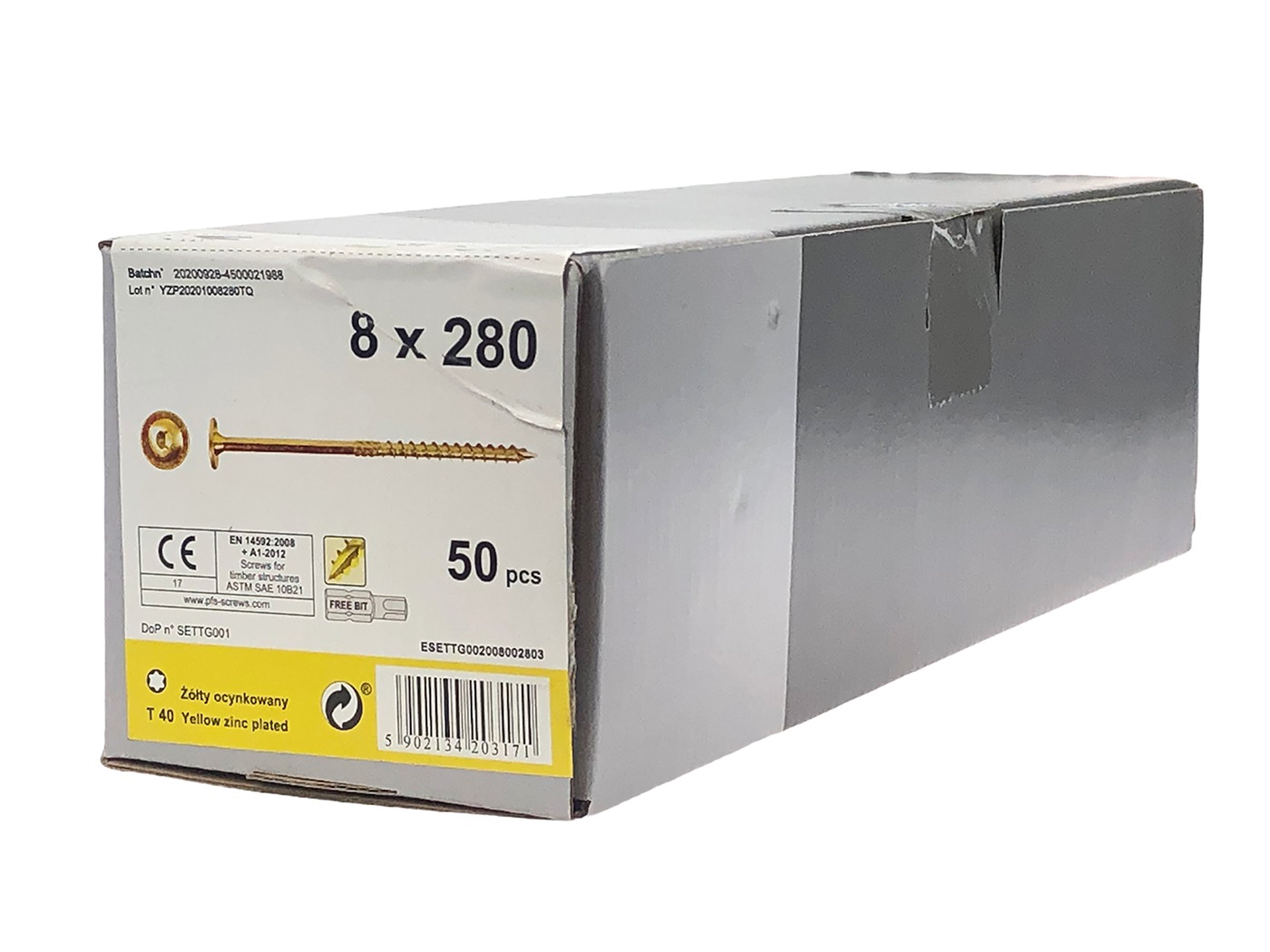 Wkręt konstrukcyjny 8.0x280 mm (50 szt.) 1