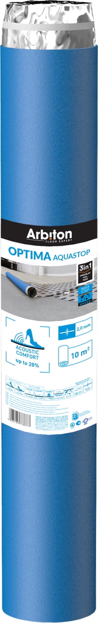 Podkład pod panele podłogowe Optima Aquastop 1000x100x2mm op. 10m2 1