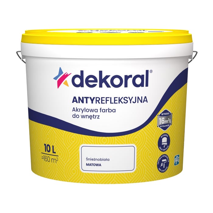 Farba antyrefleksyjna Dekoral śnieżnobiała 10l