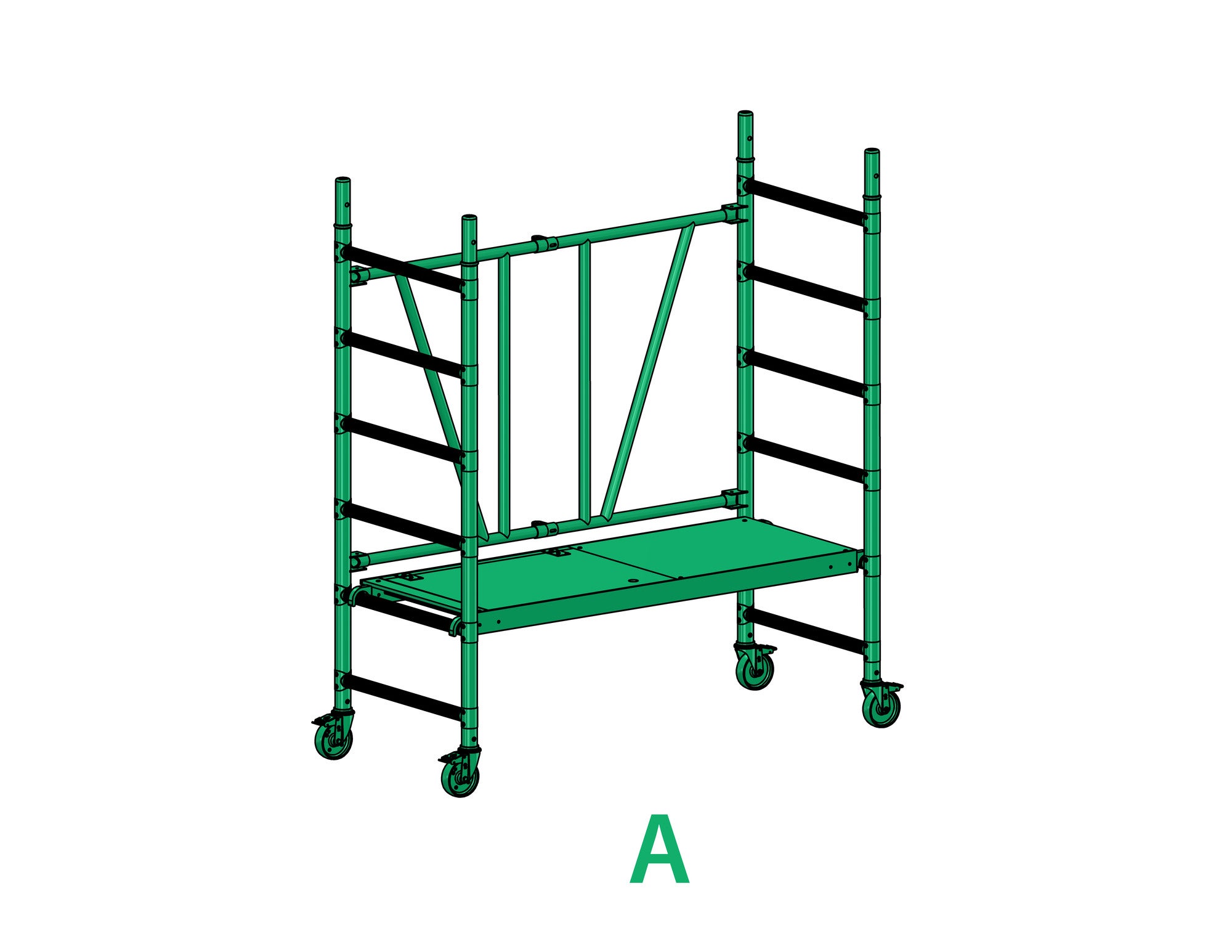 Rusztowanie Faraone Compact XS Pakiet A, 180x75 cm, 0,6 m, aluminium