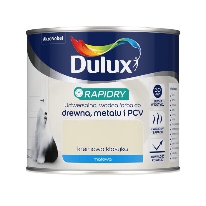 Emalia Dulux Rapidry kremowa klasyka 0,4l