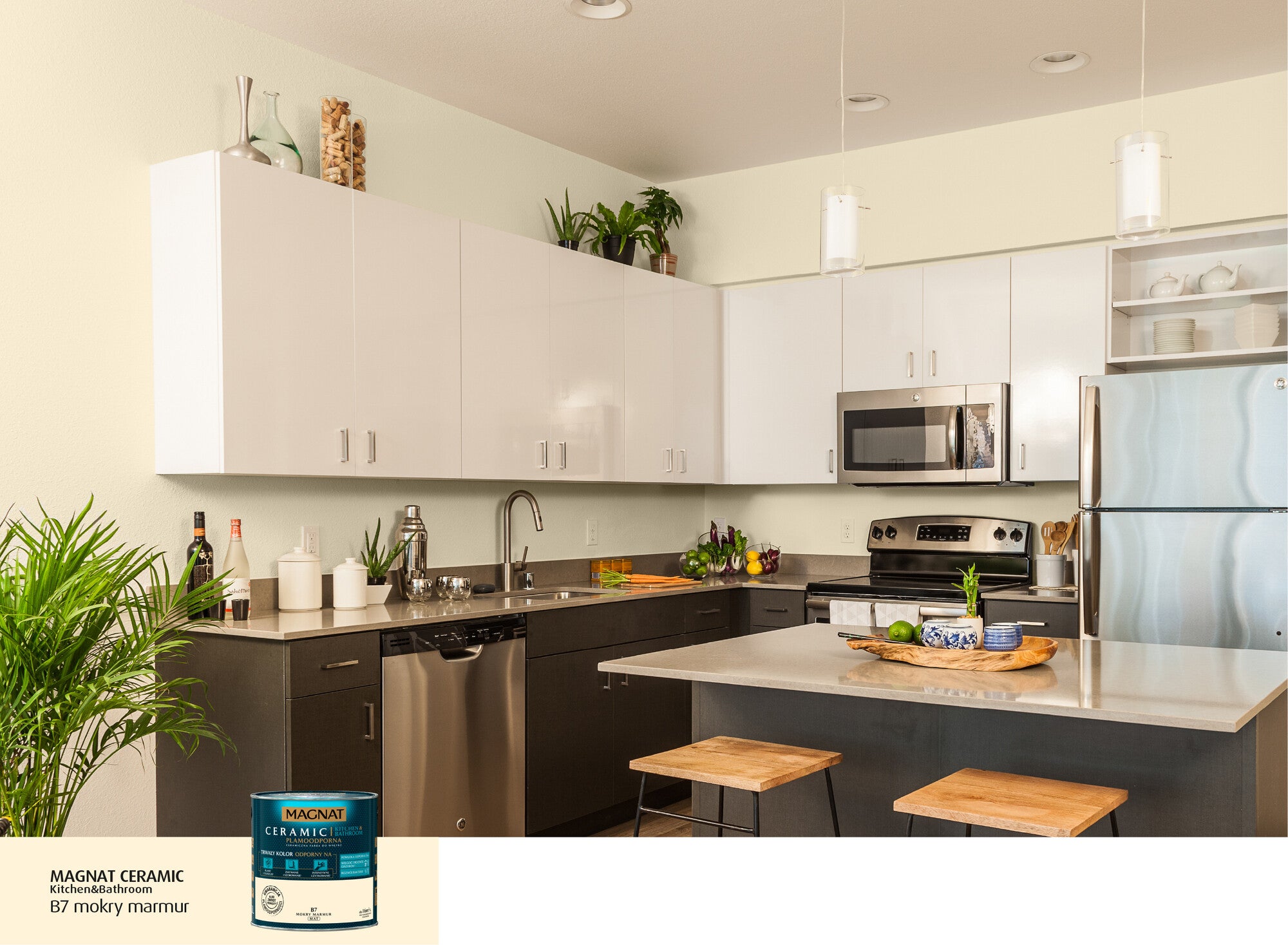 Farba Magnat Ceramic Kuchnia i Łazienka kremowy marmur 2,5l 1