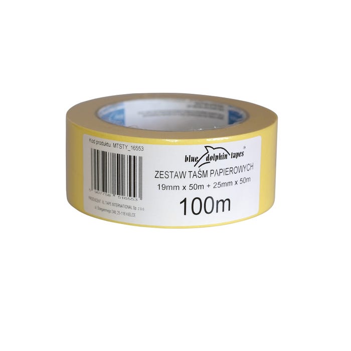 Taśma papierowa Blue Dolphin 19mm x 50m + 25mm x 50m