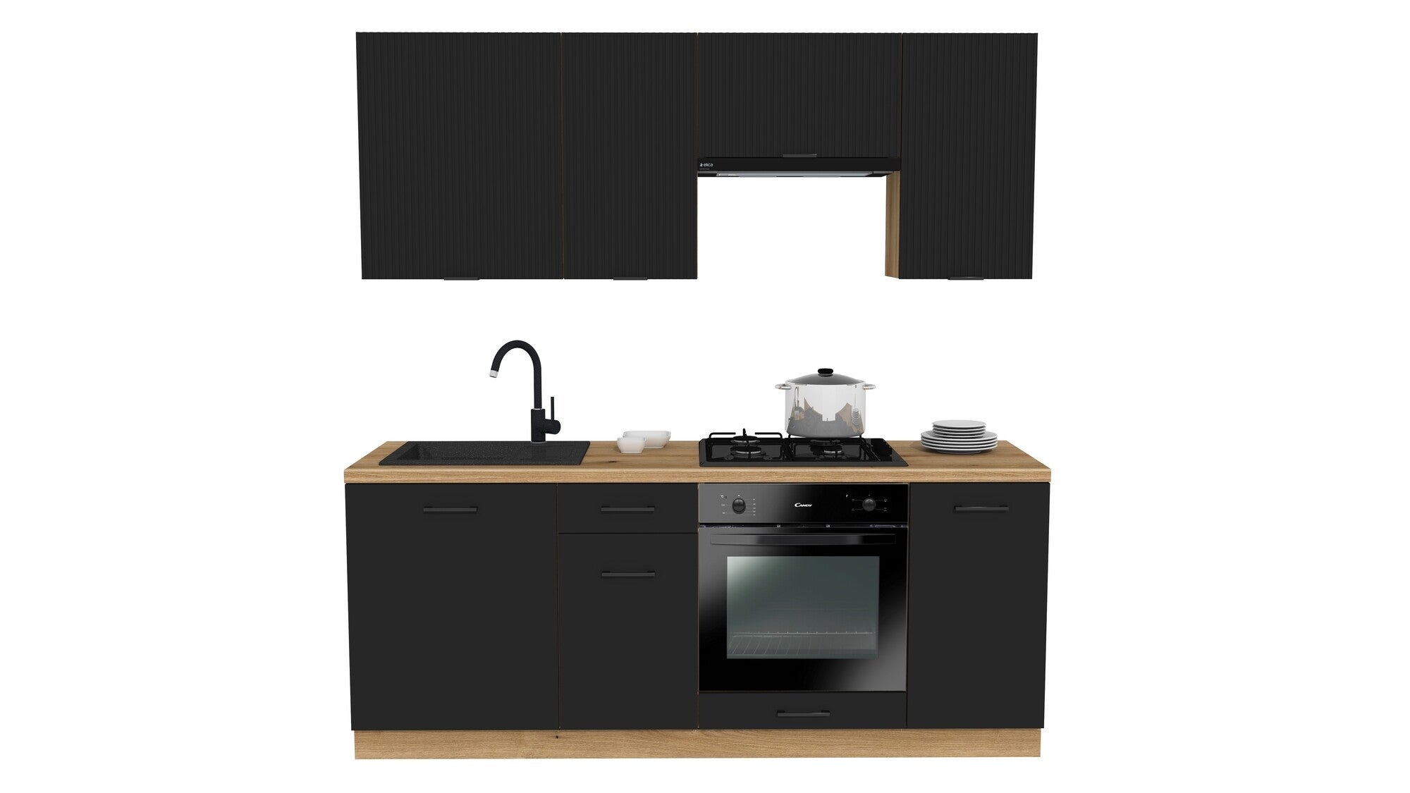 Front Tafla 713x396 płyta czarna witryna do szafki 40cm 1