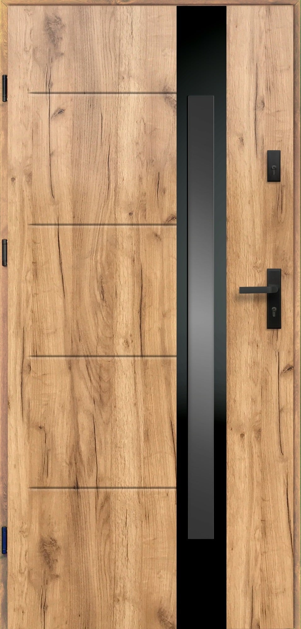 Drzwi stalowe MILAN szklone grandsom 80 prawe