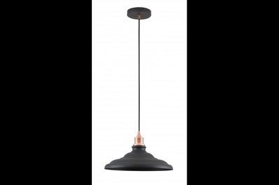 Oprawa sufitowa LORET L 1x E27, czarny, średnica 34,8cm, materiał metal