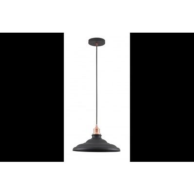 Oprawa sufitowa LORET L 1x E27, czarny, średnica 34,8cm, materiał metal
