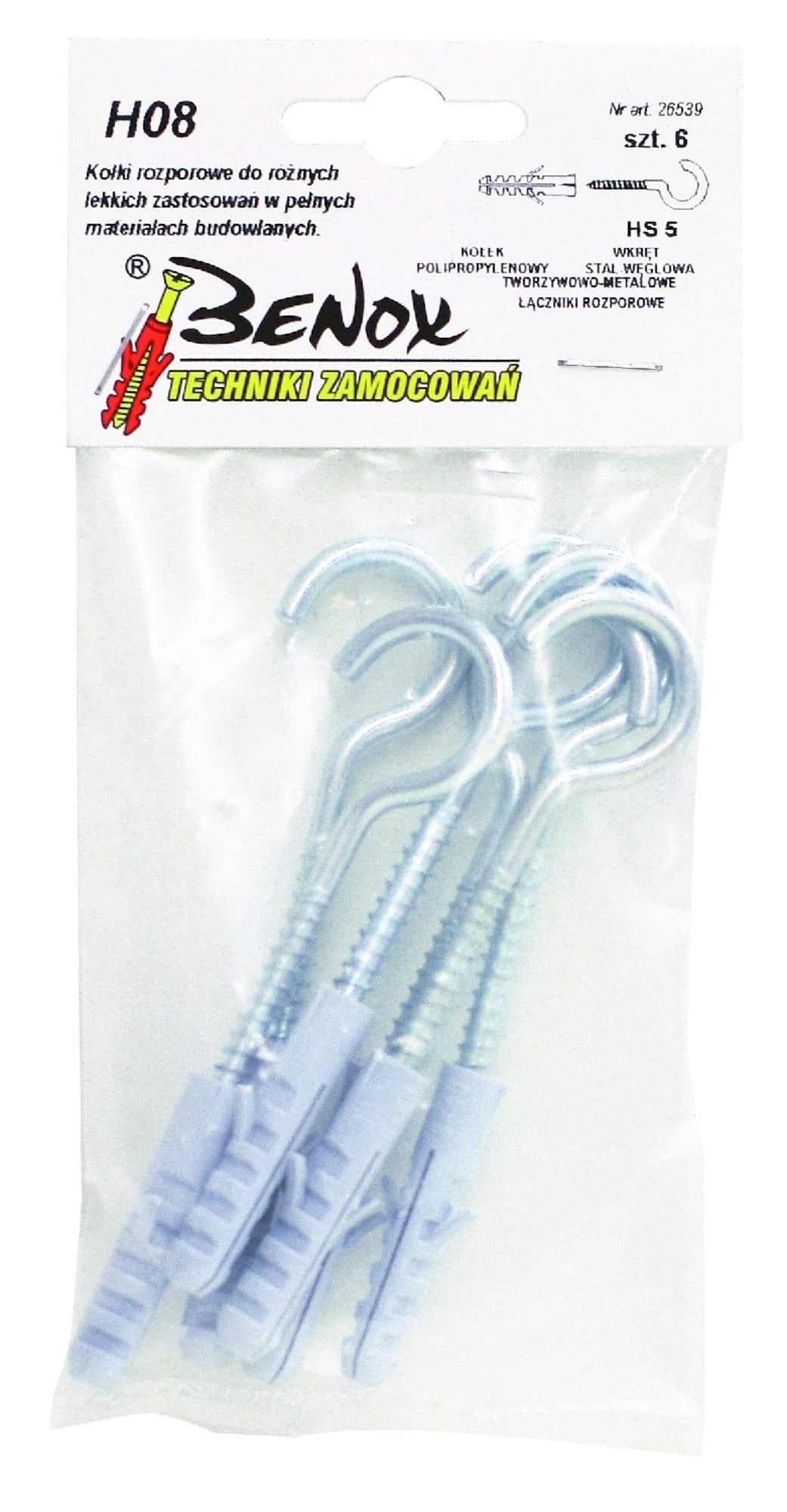 Kołek rozprowy z hakiem sufitowym 8.0x40 mm