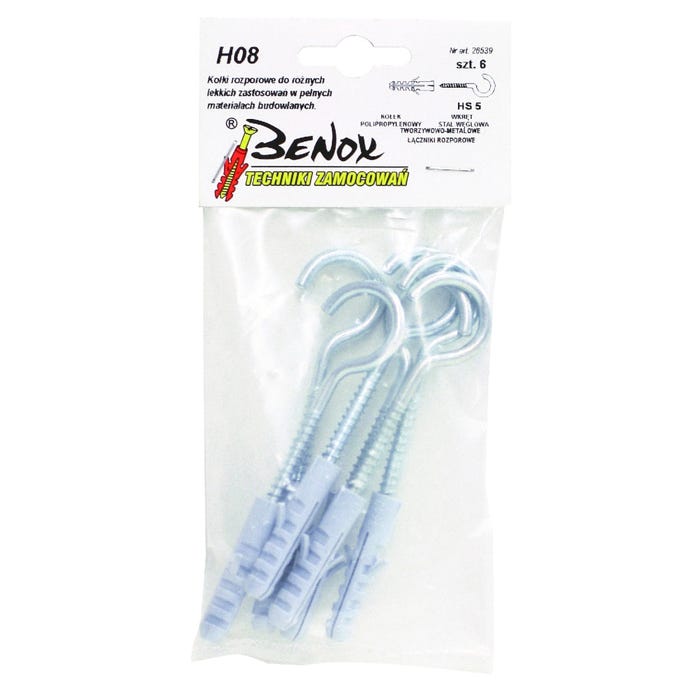 Kołek rozprowy z hakiem sufitowym 8.0x40 mm