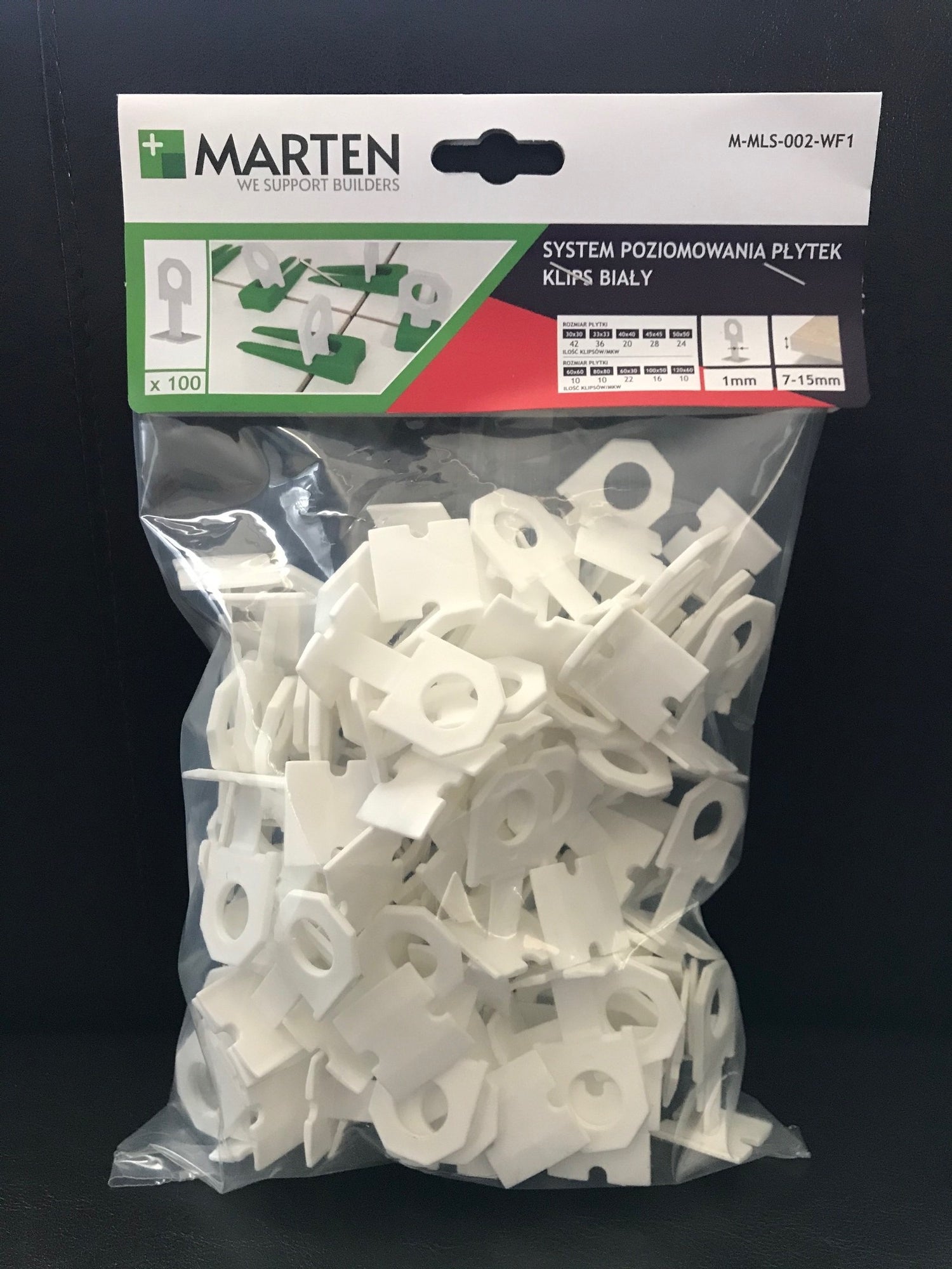 System poziomujący do płytek KLIN + KLIPS 50 + 50 SZT 1 MM 1