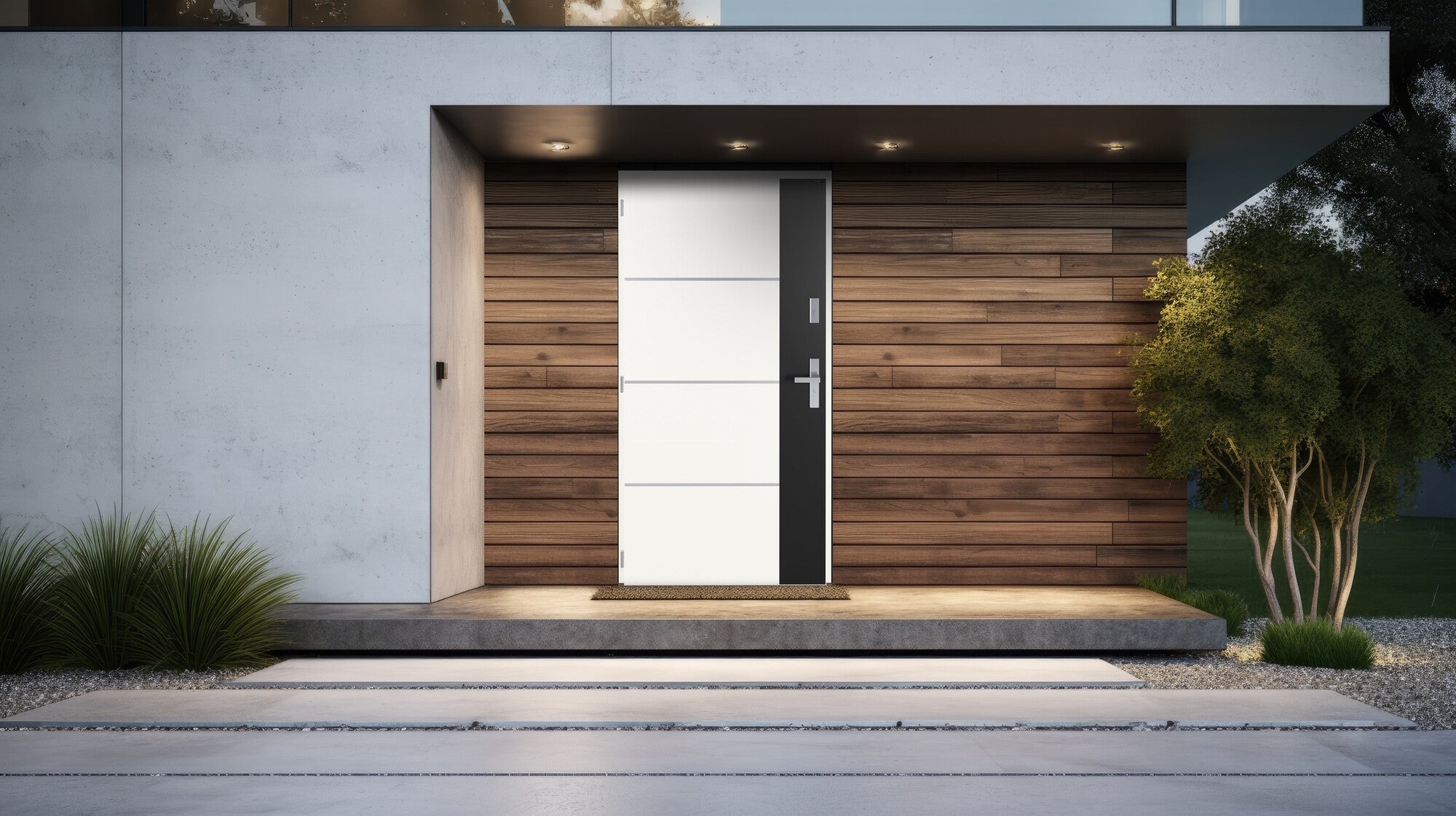 Drzwi zewnętrzne Nex Solid białe (RAL 9010) 90 lewe 1