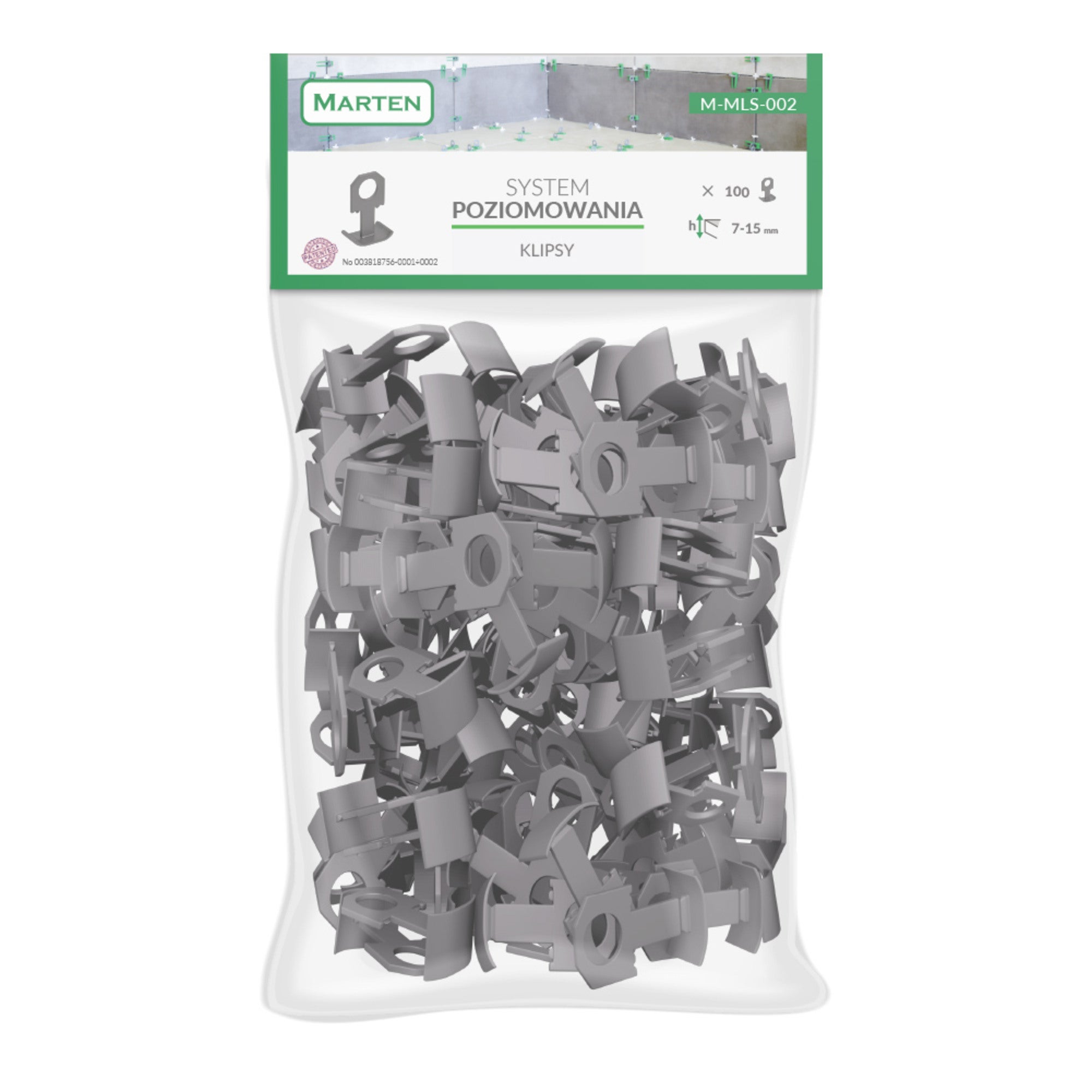System poziomujący do płytek KLIPS 1.5 mm 100 szt. 1
