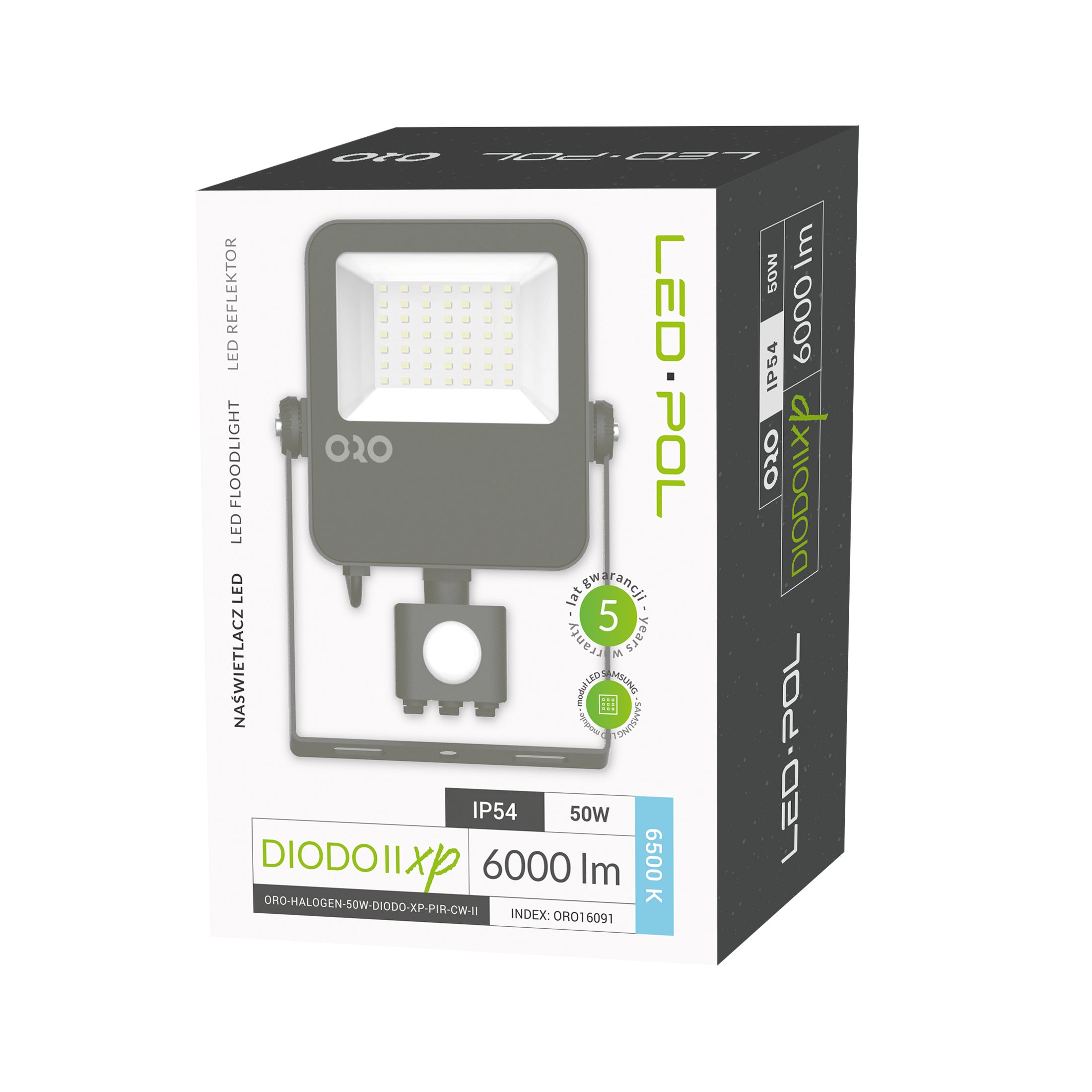Naświetlacz LED Diodo XP 50W 6000lm 6500K IP54 z czujnikiem ruchu 2