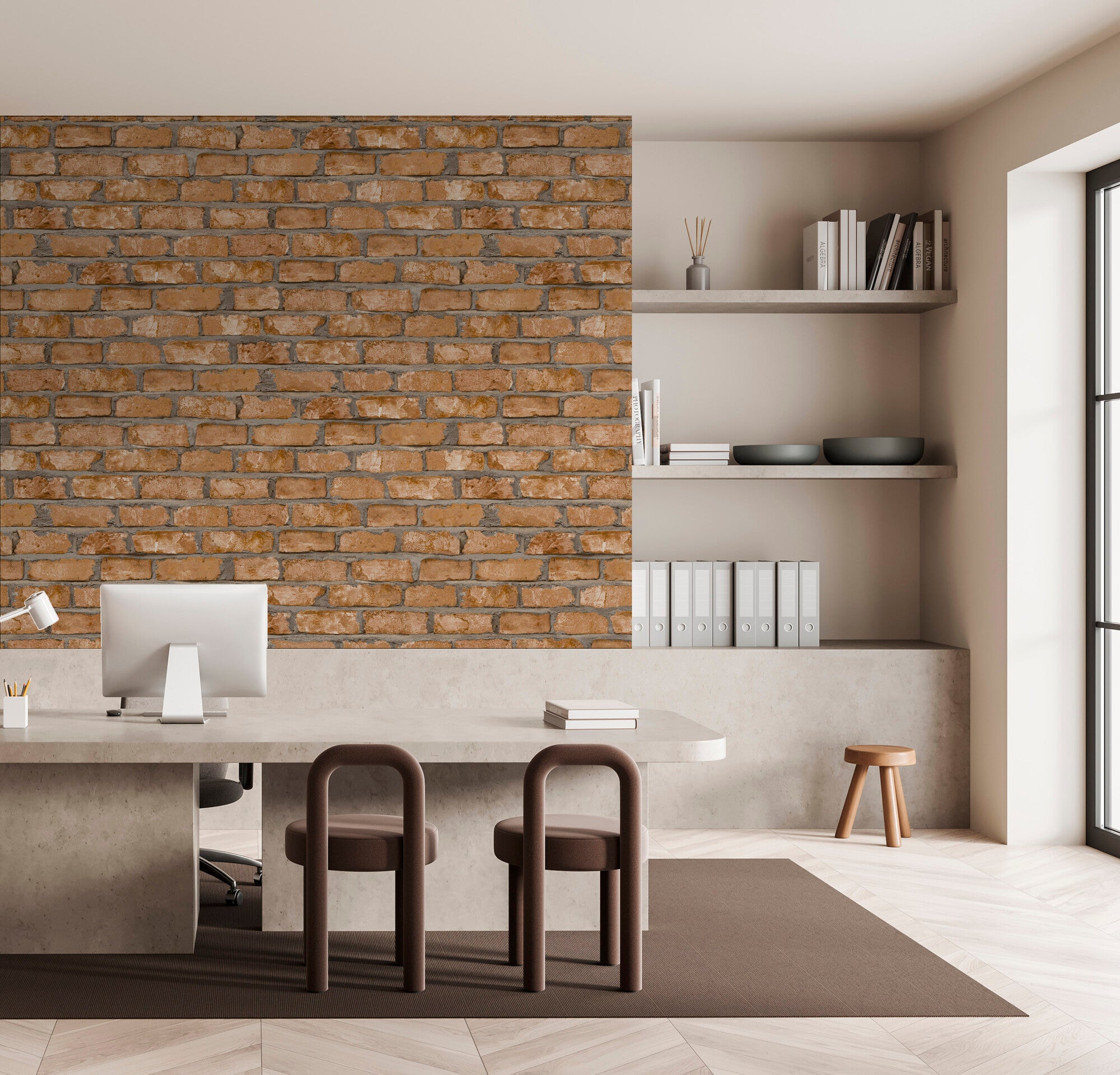 Tapeta winylowa na fizelinie red brick - czerwona cegiełka 1