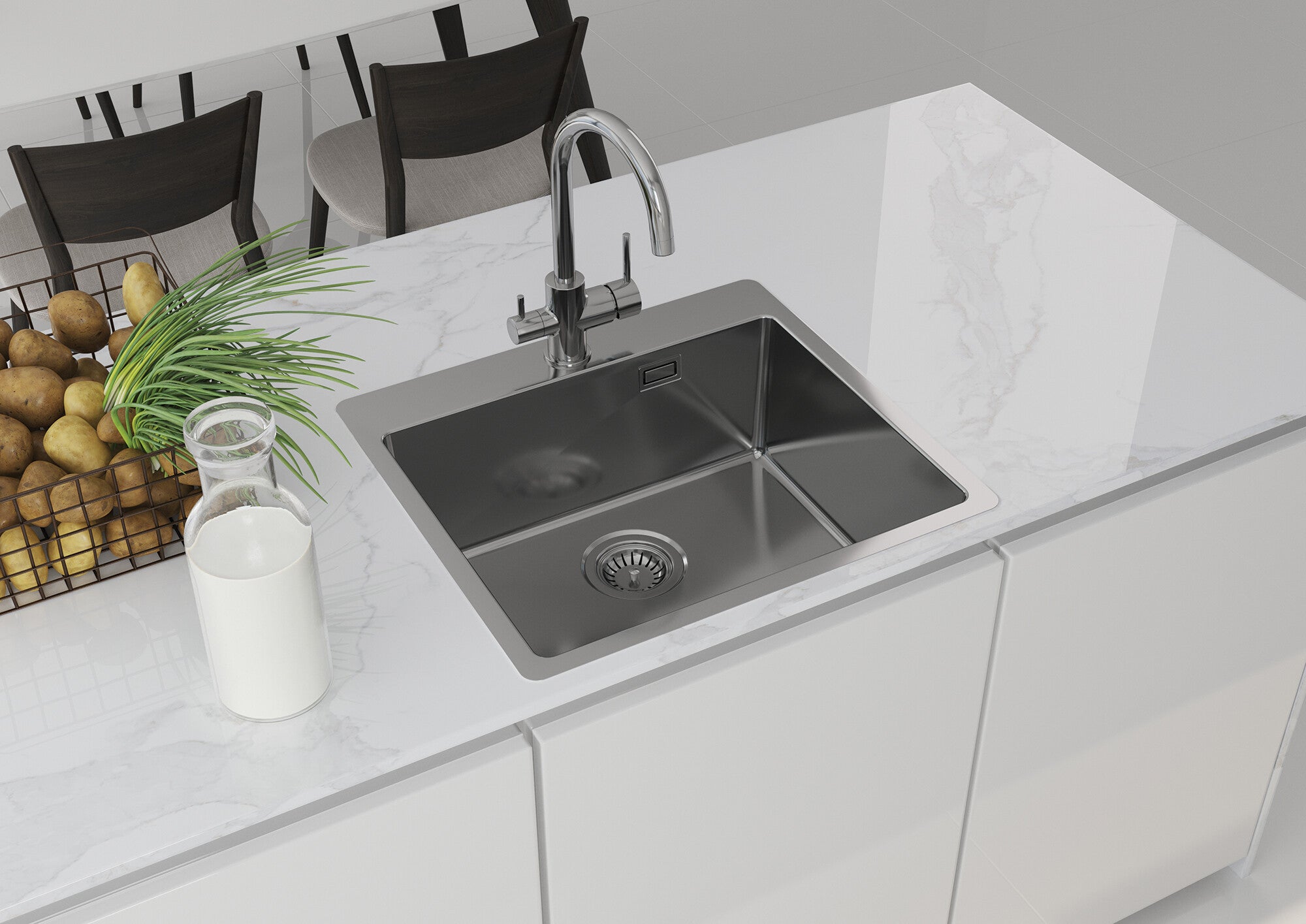 Bateria kuchenna z filtrem Deante Klaudia chrom 1